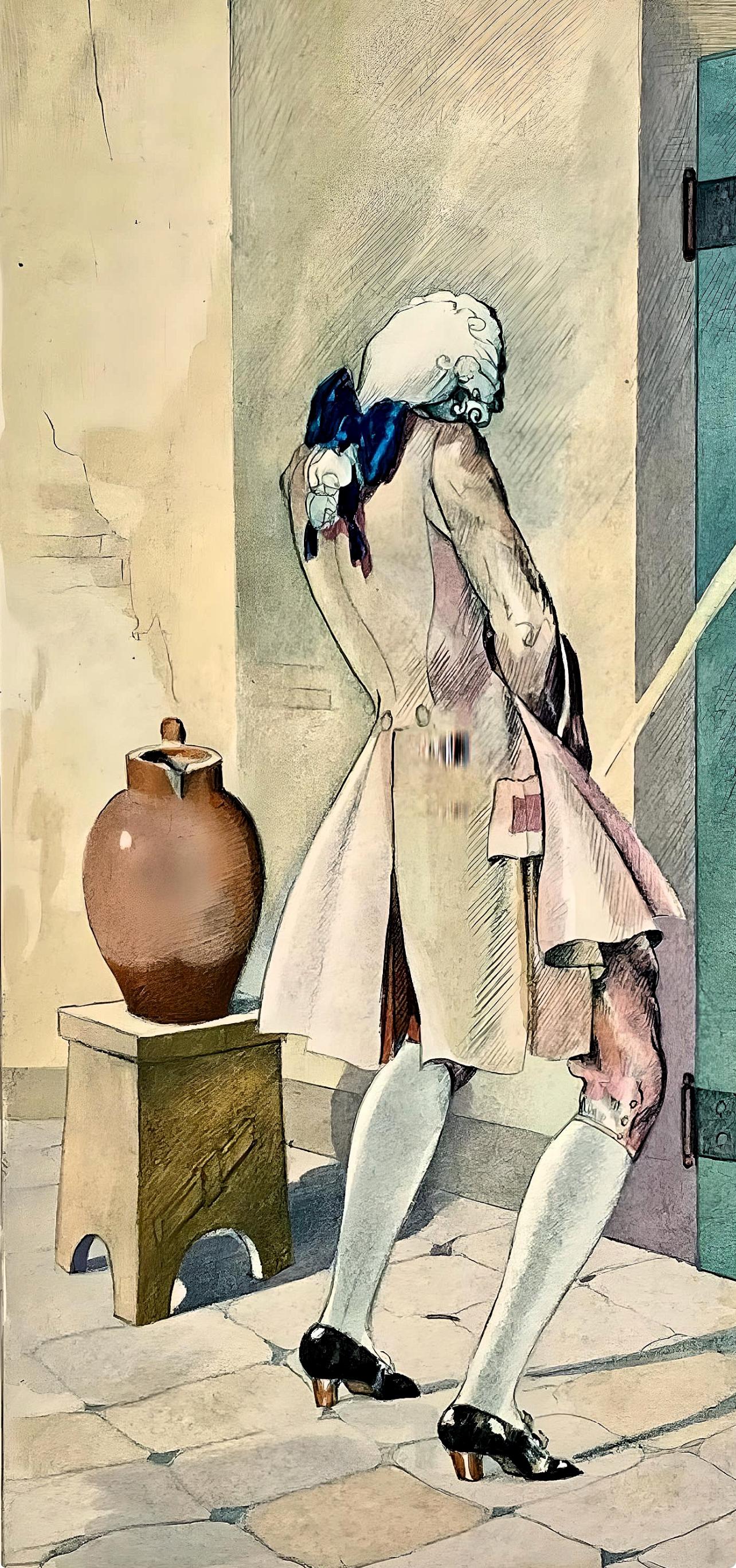 Brunelleschi, Composition, La Leçon d'amour dans un parc (d'après) - Moderne Print par Umberto Brunelleschi