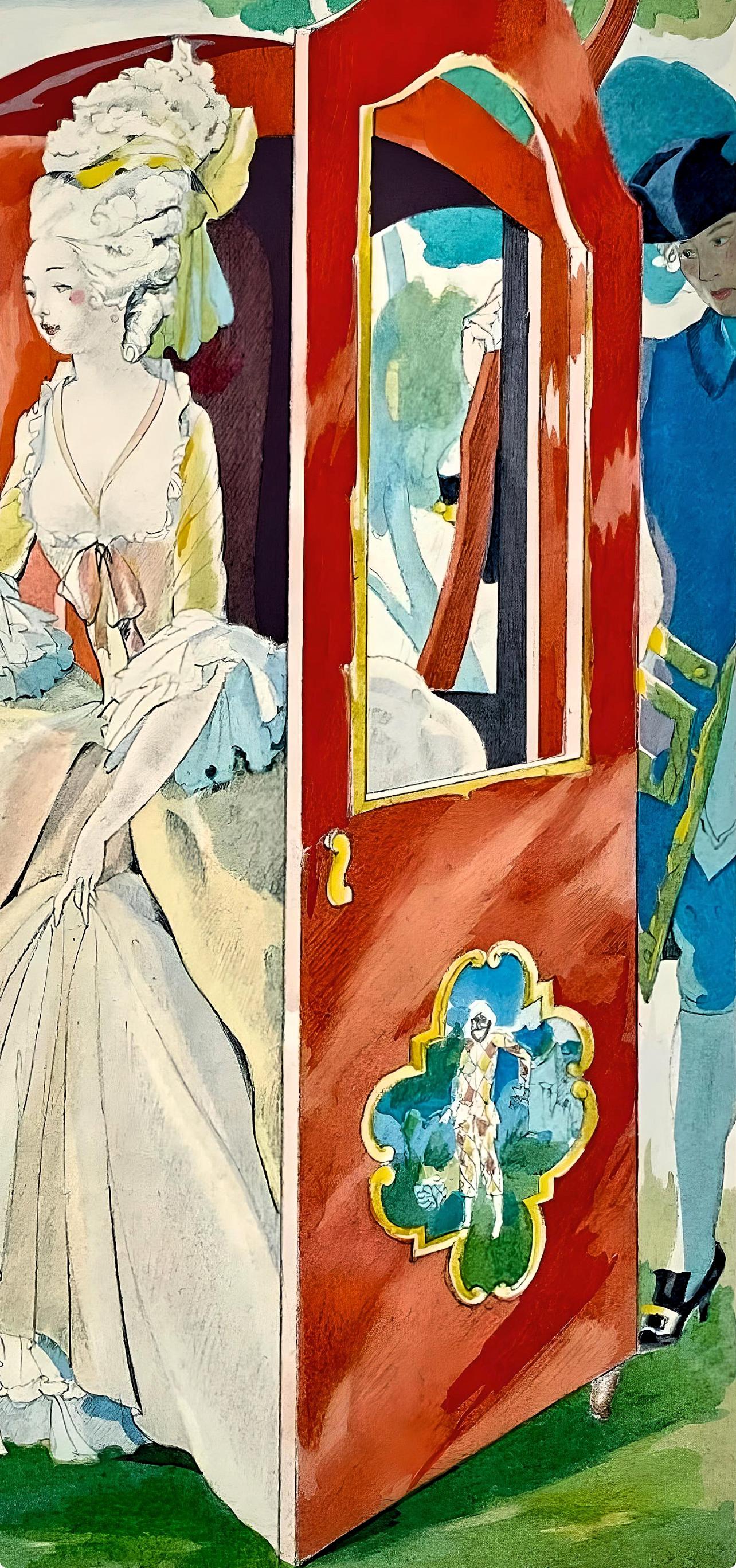 Brunelleschi, Composition, La Leçon d'amour dans un parc (after) - Modern Print by Umberto Brunelleschi