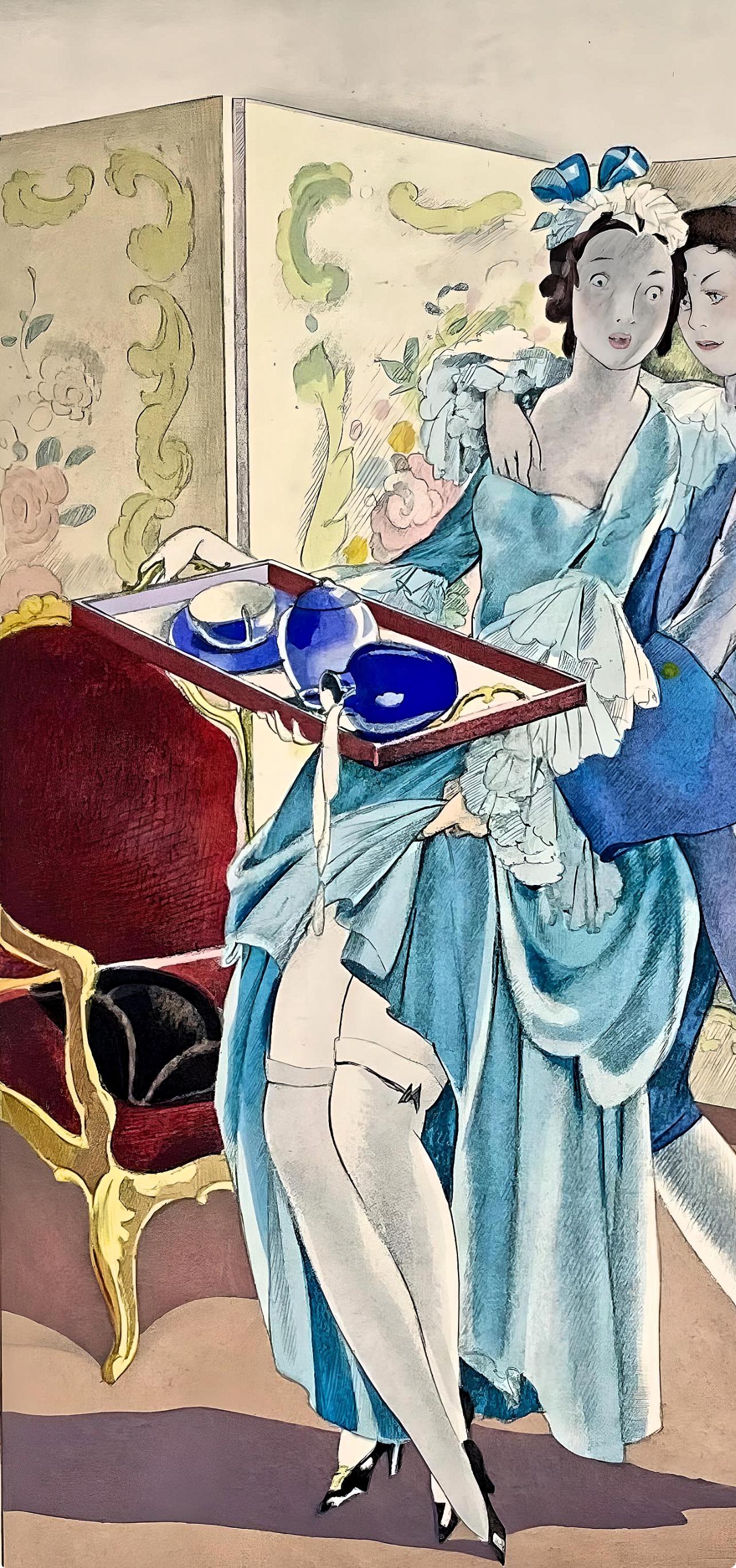 Brunelleschi, Composition, La Leçon d'amour dans un parc (after) - Modern Print by Umberto Brunelleschi