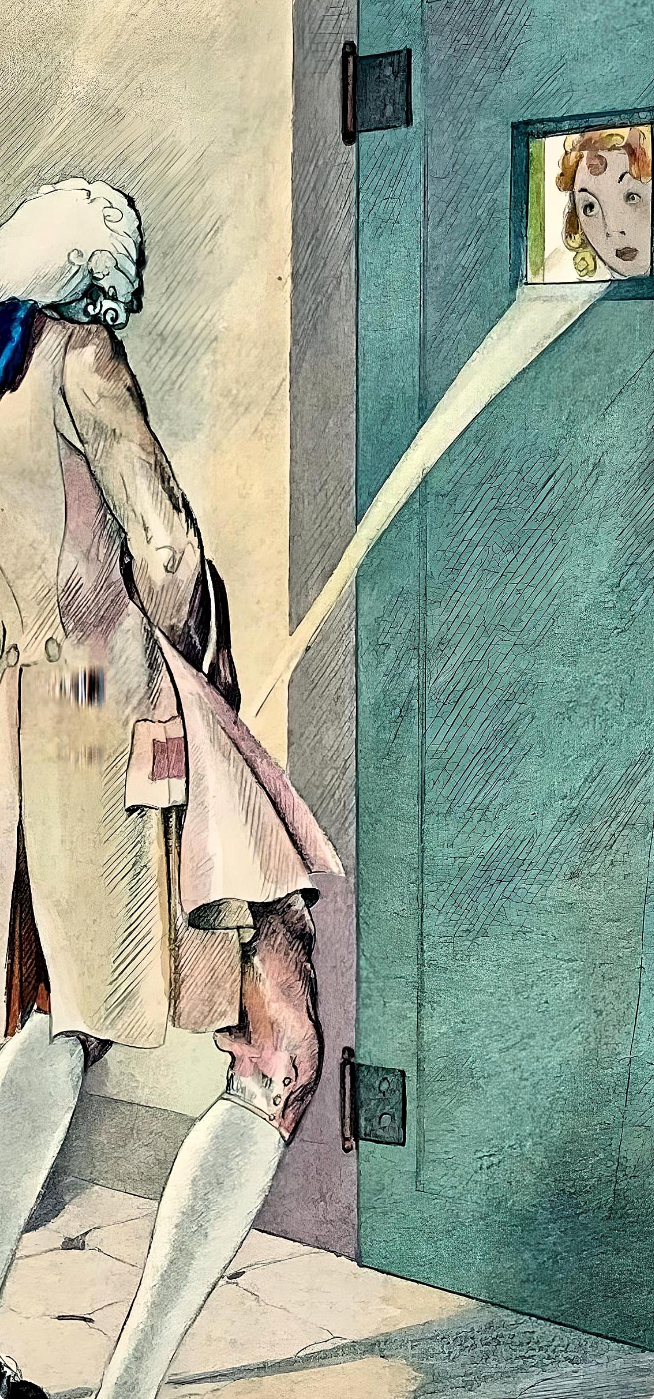 Brunelleschi, Composition, La Leçon d'amour dans un parc (d'après) - Beige Nude Print par Umberto Brunelleschi