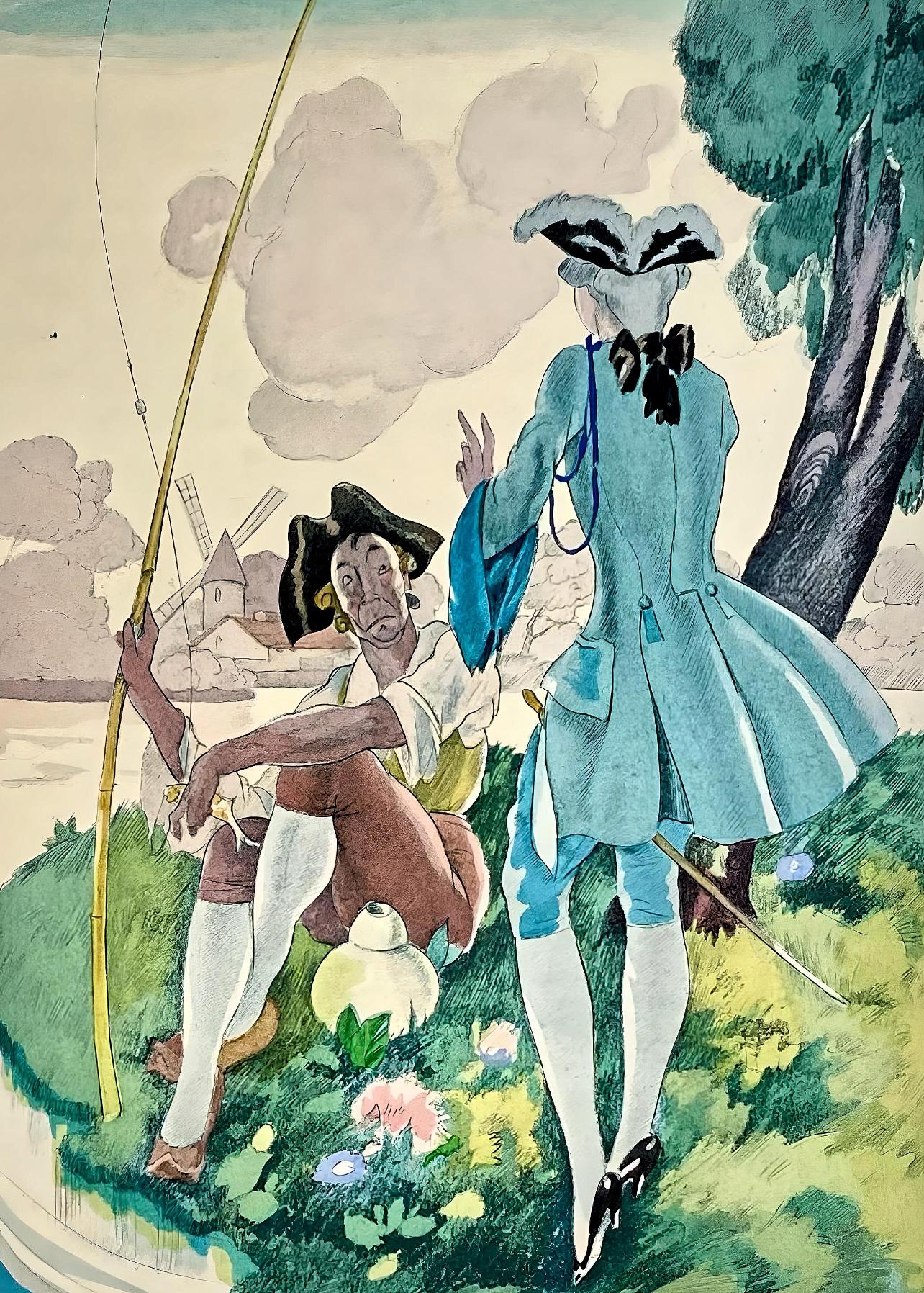 Landscape Print di Umberto Brunelleschi - Brunelleschi, Composizione, La Leçon d'amour dans un parc (dopo)