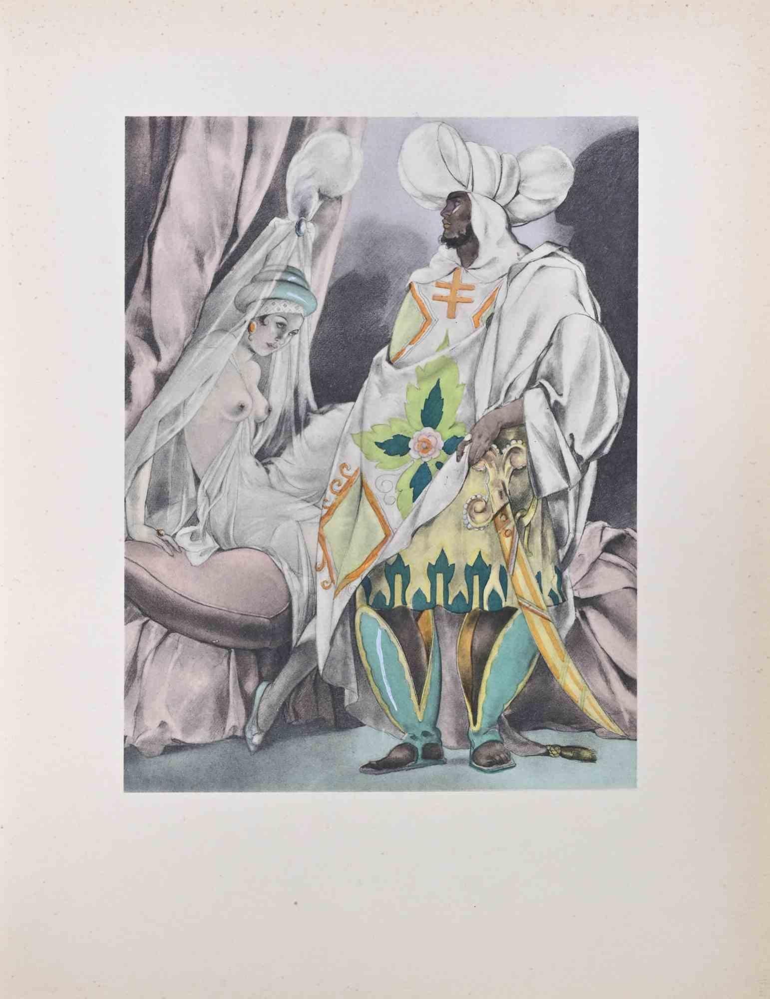 Harem - Lithograph by Umberto Brunelleschi - 1930s