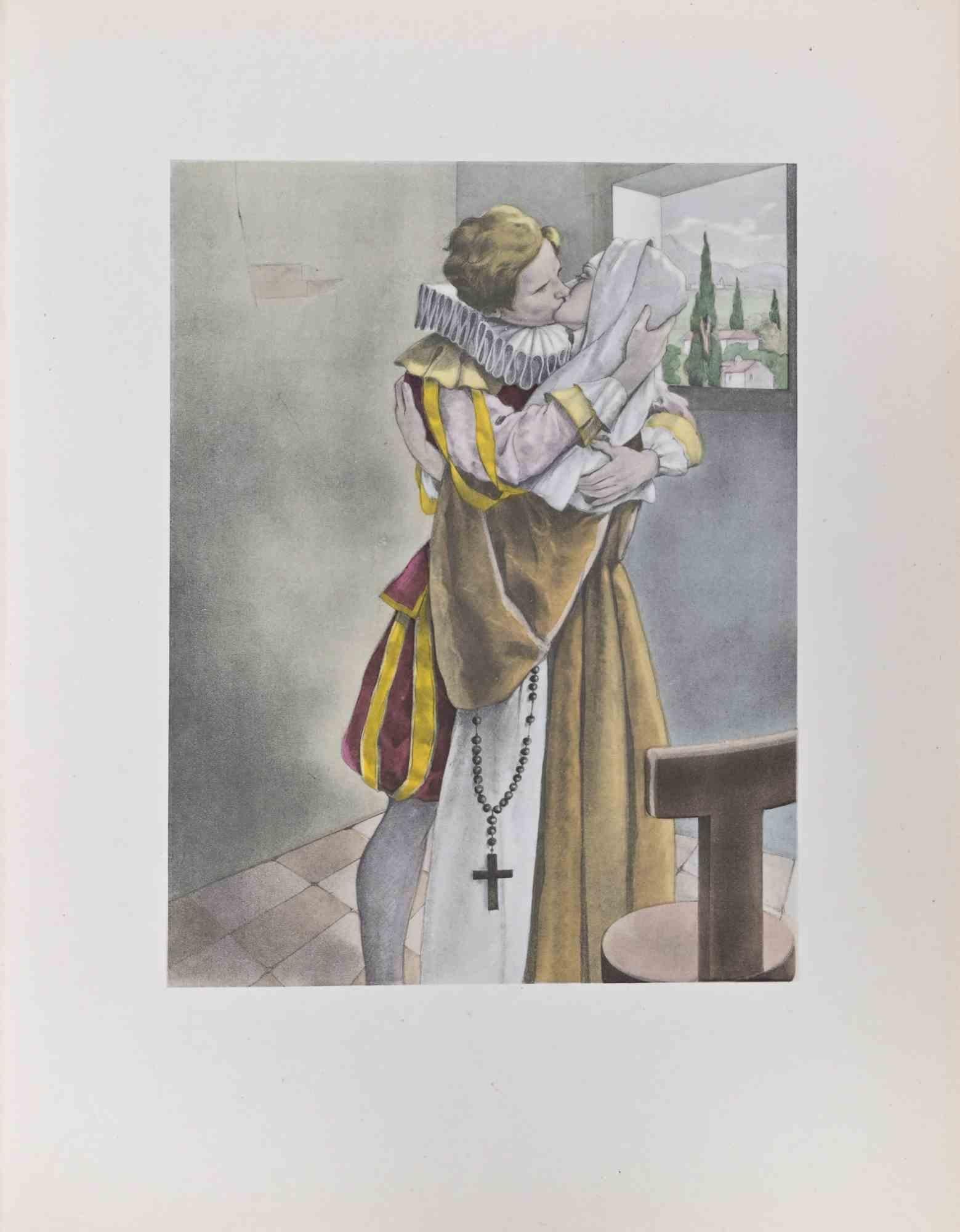 La Monaca è una litografia a colori su carta avorio, realizzata dall'artista italiano Umberto Brunelleschi (Montemurlo 1879- Parigi 1949).

Illustrazione per "Racconti e storie brevi" di La Fontaine (Gilbert Jeune, Librairie D'Amateurs 1937-38,