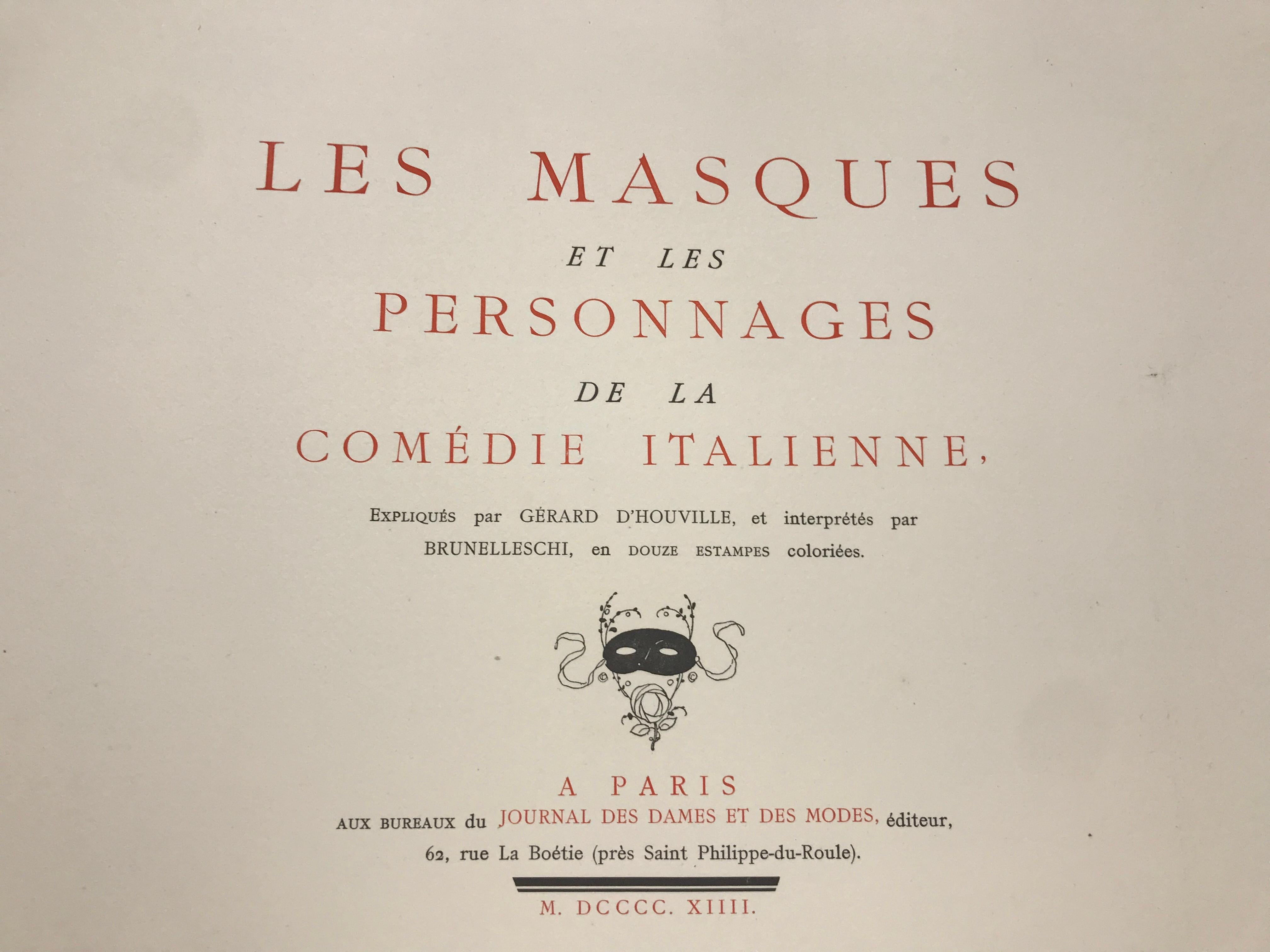 Les Masques et les Personnages de la Comedie Italienne - Art Deco Print by Umberto Brunelleschi