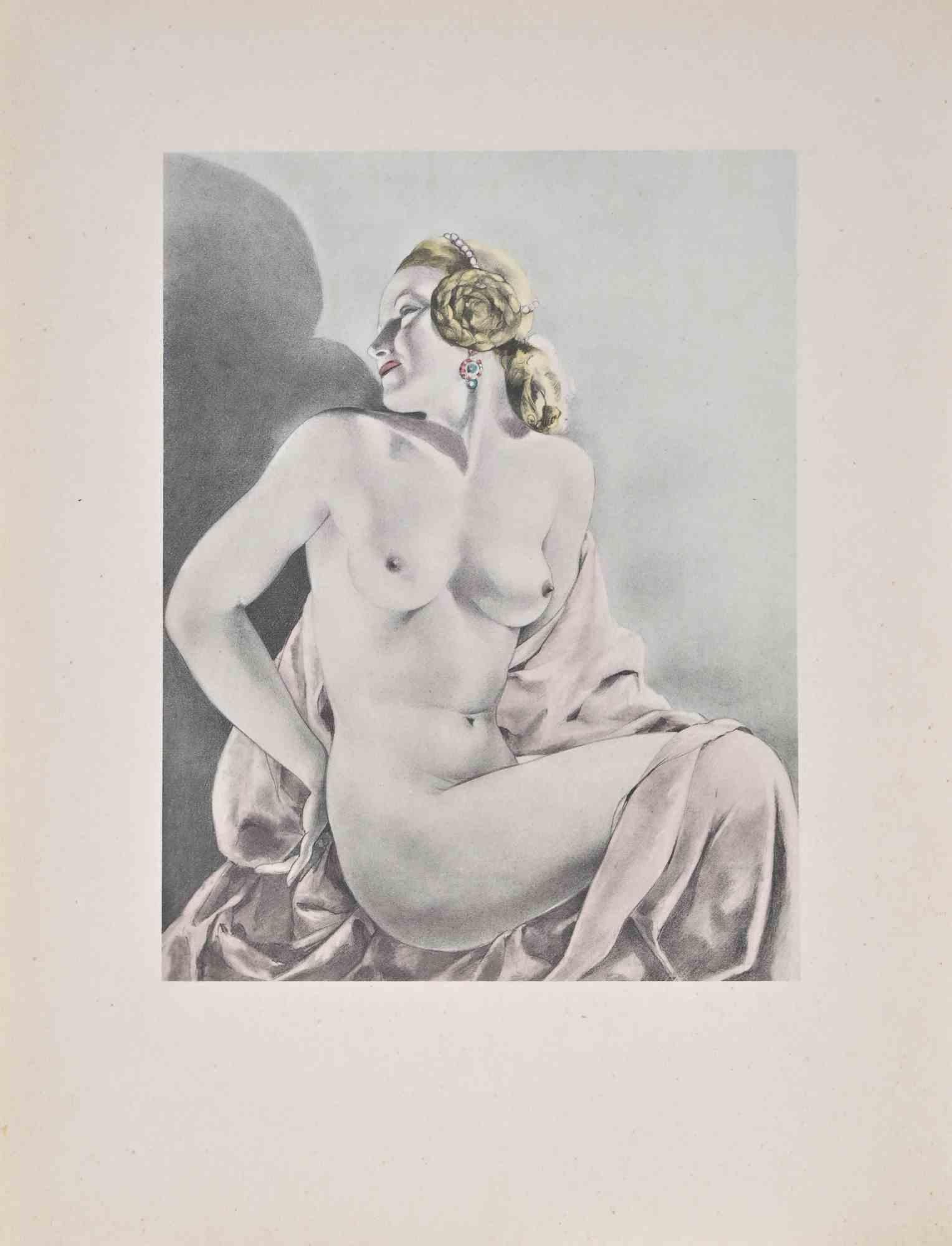 Nudeis a color lithograph on ivory paper, created by the Italian artist Umberto Brunelleschi (Montemurlo 1879- Paris 1949).

Illustration for “Contes et Nouvelles” by La Fontaine (Gilbert Jeune, Librairie D'Amateurs 1937-38, Paris);                 