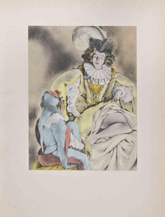 The Lady and the Jester - Lithograph by Umberto Brunelleschi - 1930s
