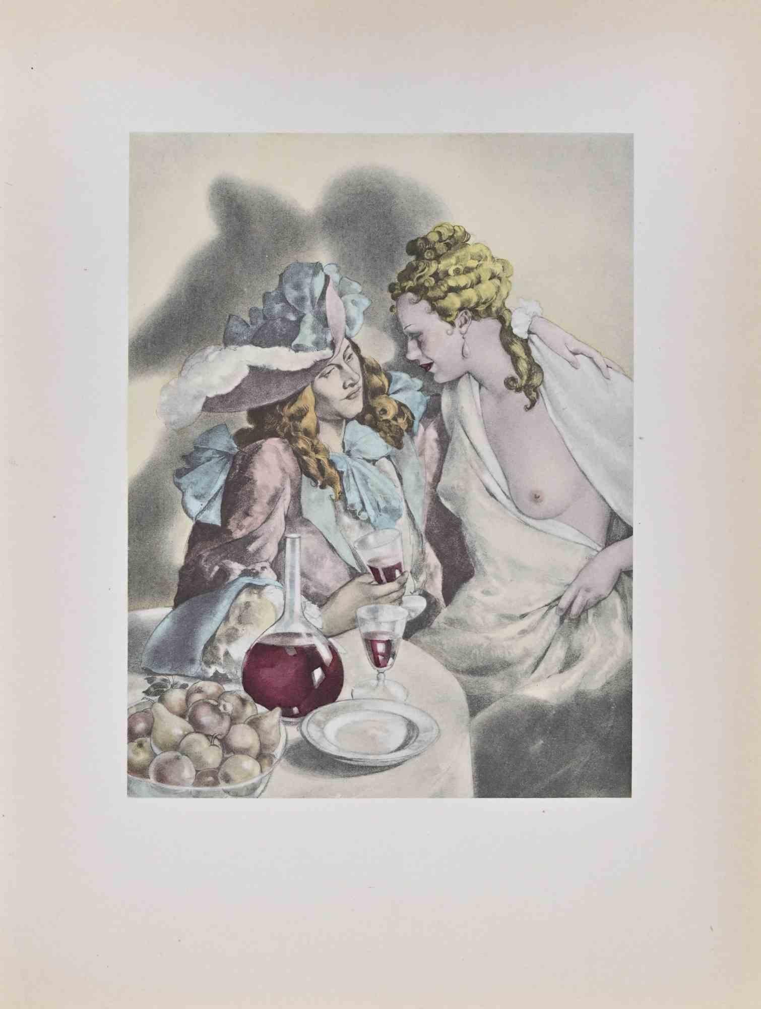  Il nuovo impegno è una litografia a colori su carta avorio, realizzata dall'artista italiano Umberto Brunelleschi (Montemurlo 1879- Parigi 1949).

Illustrazione per "Racconti e storie brevi" di La Fontaine (Gilbert Jeune, Librairie D'Amateurs