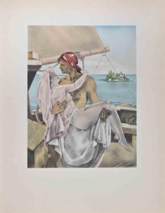 The Pirate in Love - Lithograph by Umberto Brunelleschi - 1930s