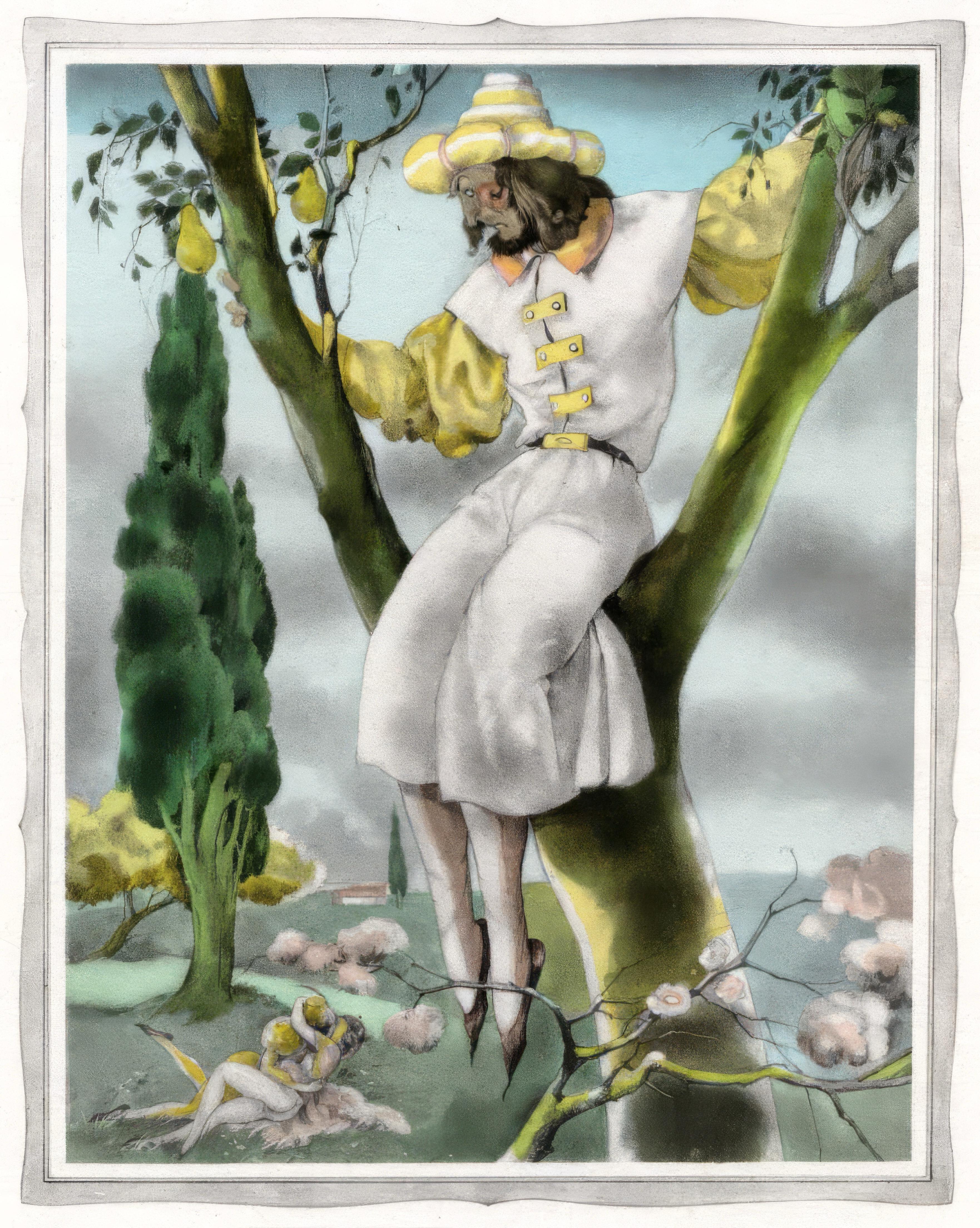 This exquisite lithograph and pochoir after Umberto Brunelleschi (1879–1949), titled Sans titre (Untitled), originates from the celebrated album Les contes de Boccace (The Tales of Boccaccio), published by Gibert Jeune, Librairie d
Amateurs, Paris.