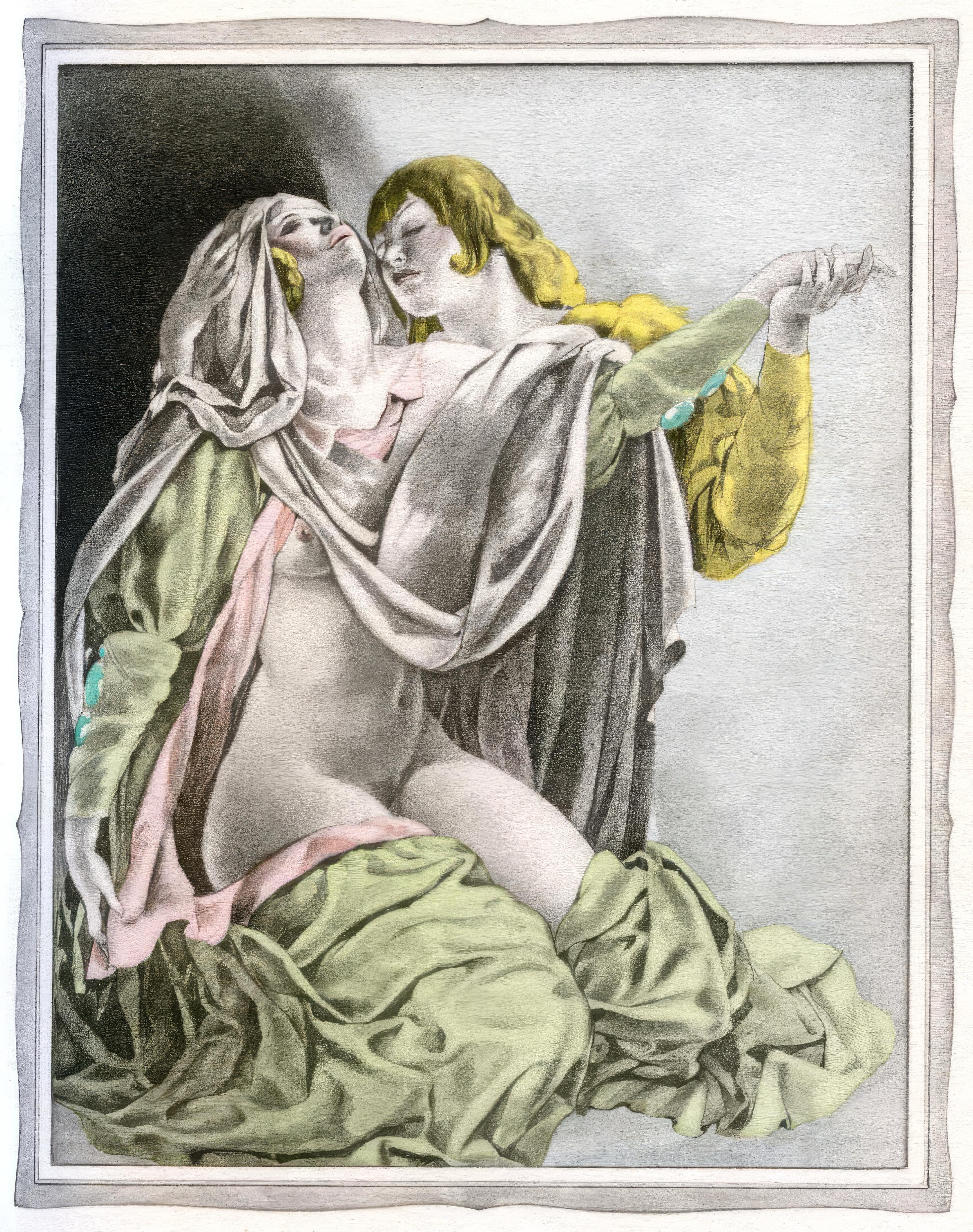 This exquisite lithograph and pochoir after Umberto Brunelleschi (1879–1949), titled Sans titre (Untitled), originates from the celebrated album Les contes de Boccace (The Tales of Boccaccio), published by Gibert Jeune, Librairie d
Amateurs, Paris.