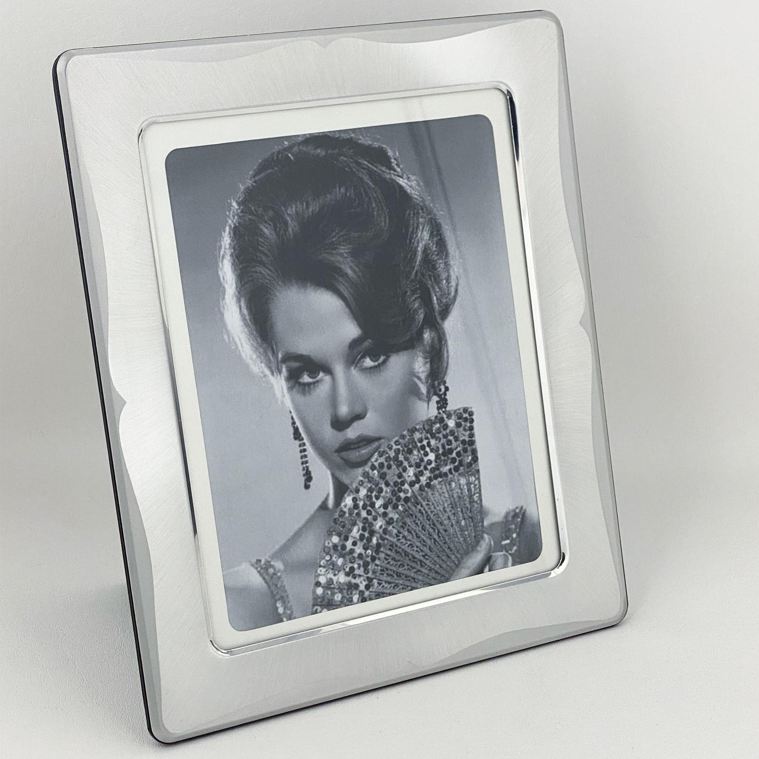 Mid-Century Modern Cadre photo en aluminium d'Umberto Mascagni, Italie, années 1970 en vente