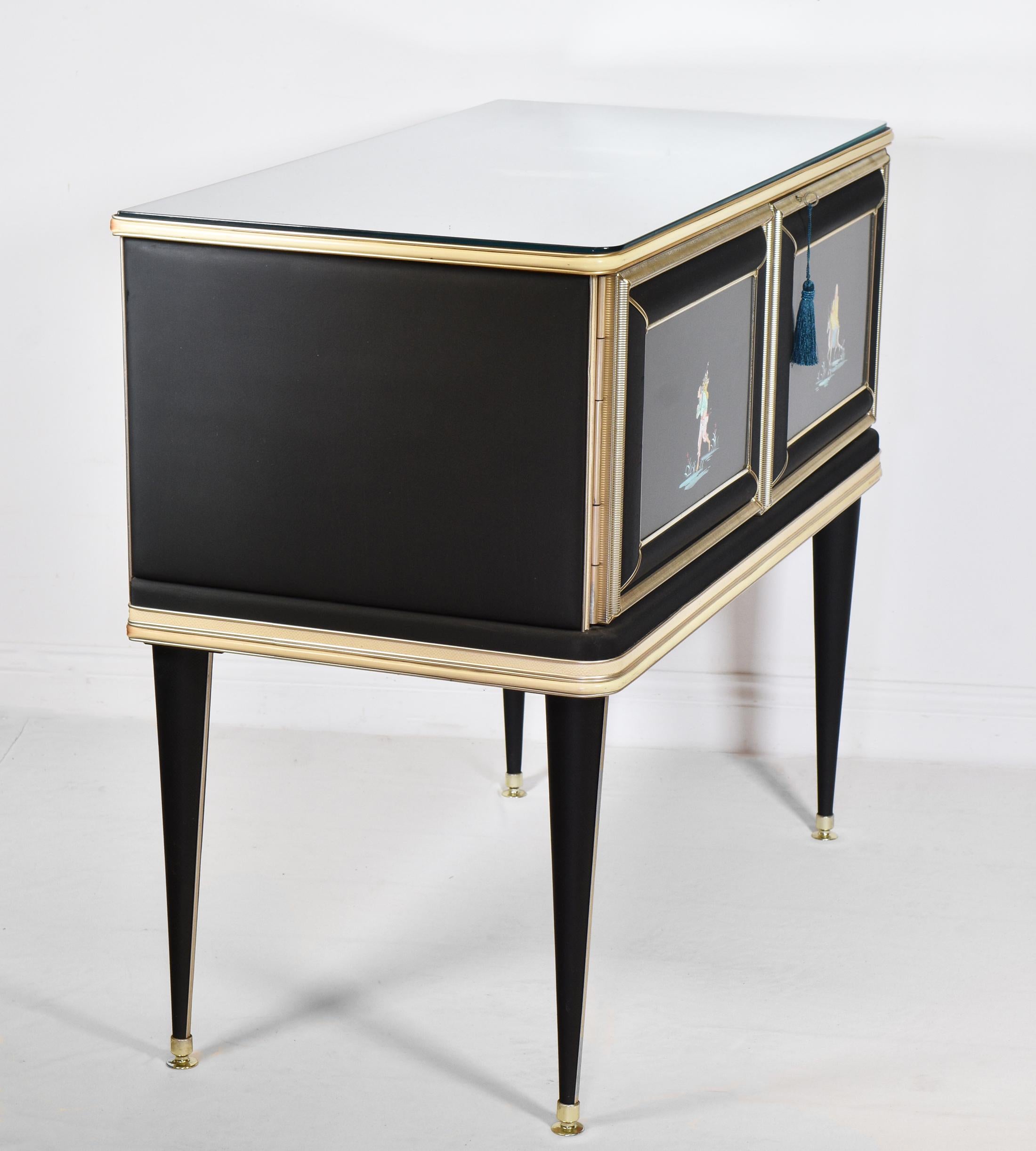 Anodized Umberto Mascagni Chinoiserie Mid Century Sideboard Cabinet from Harrods London