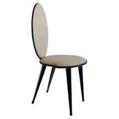 Umberto Mascagni Cream and Black Faux Leather Chair