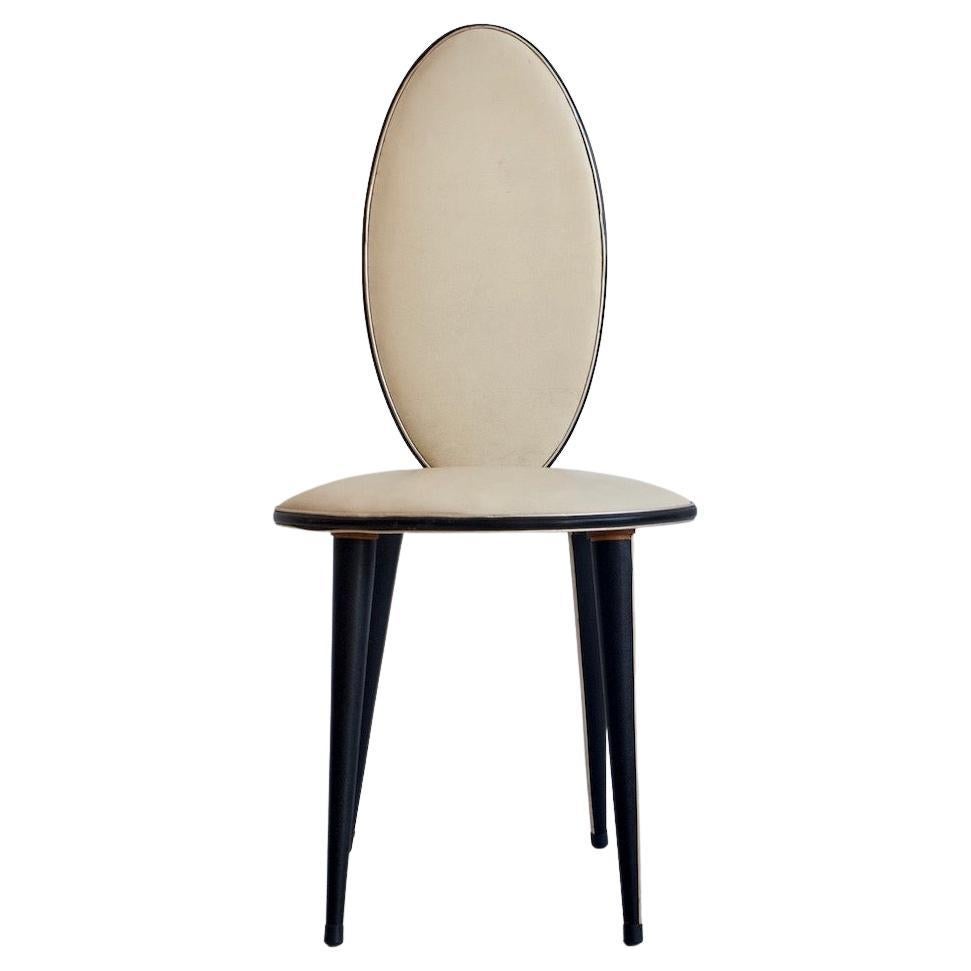 Umberto Mascagni Cream and Black Vinyl Chair