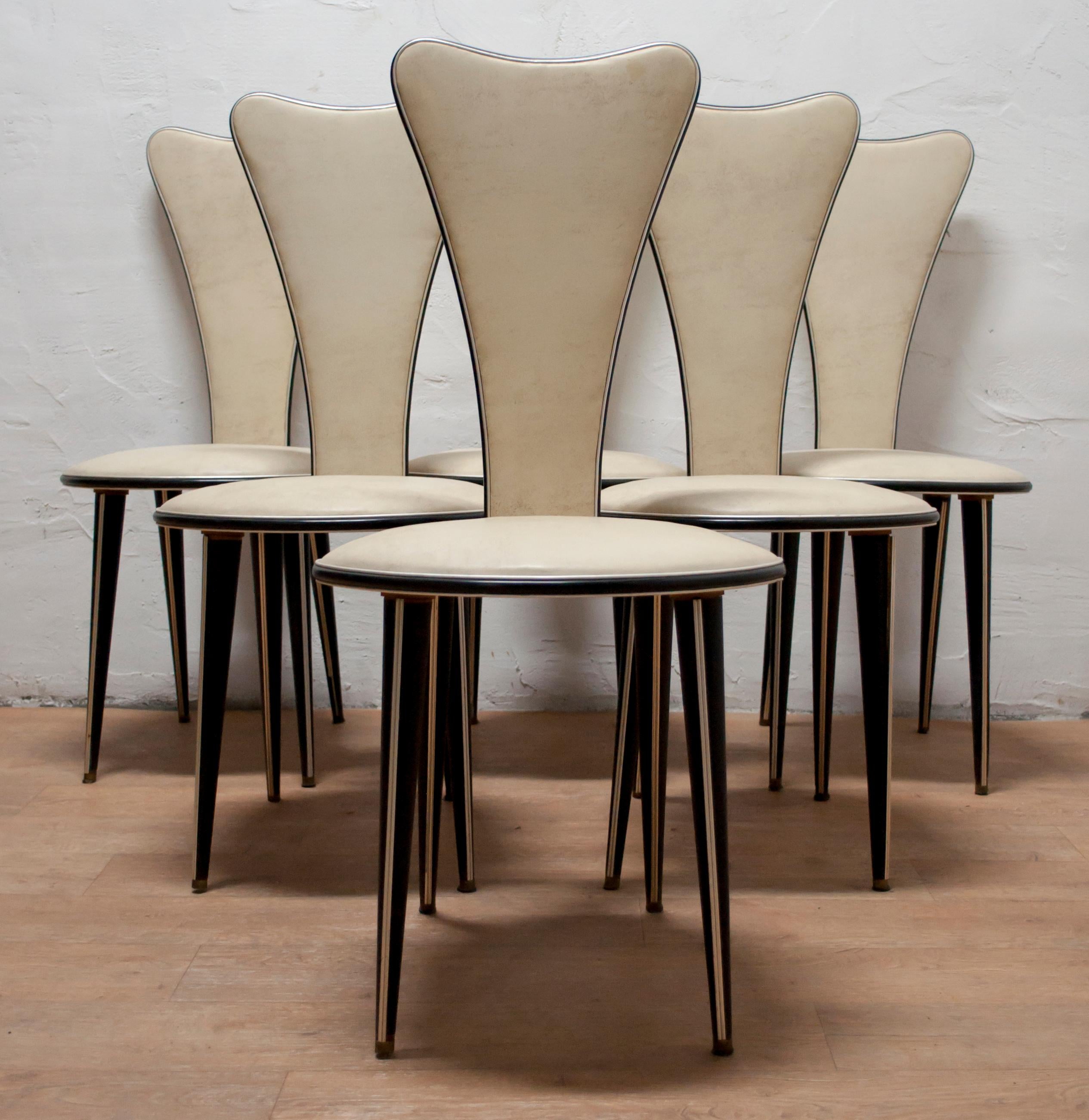 Mid-Century Modern Umberto Mascagni for Harrods London Midcentury Italian Dining Chairs, 1950s