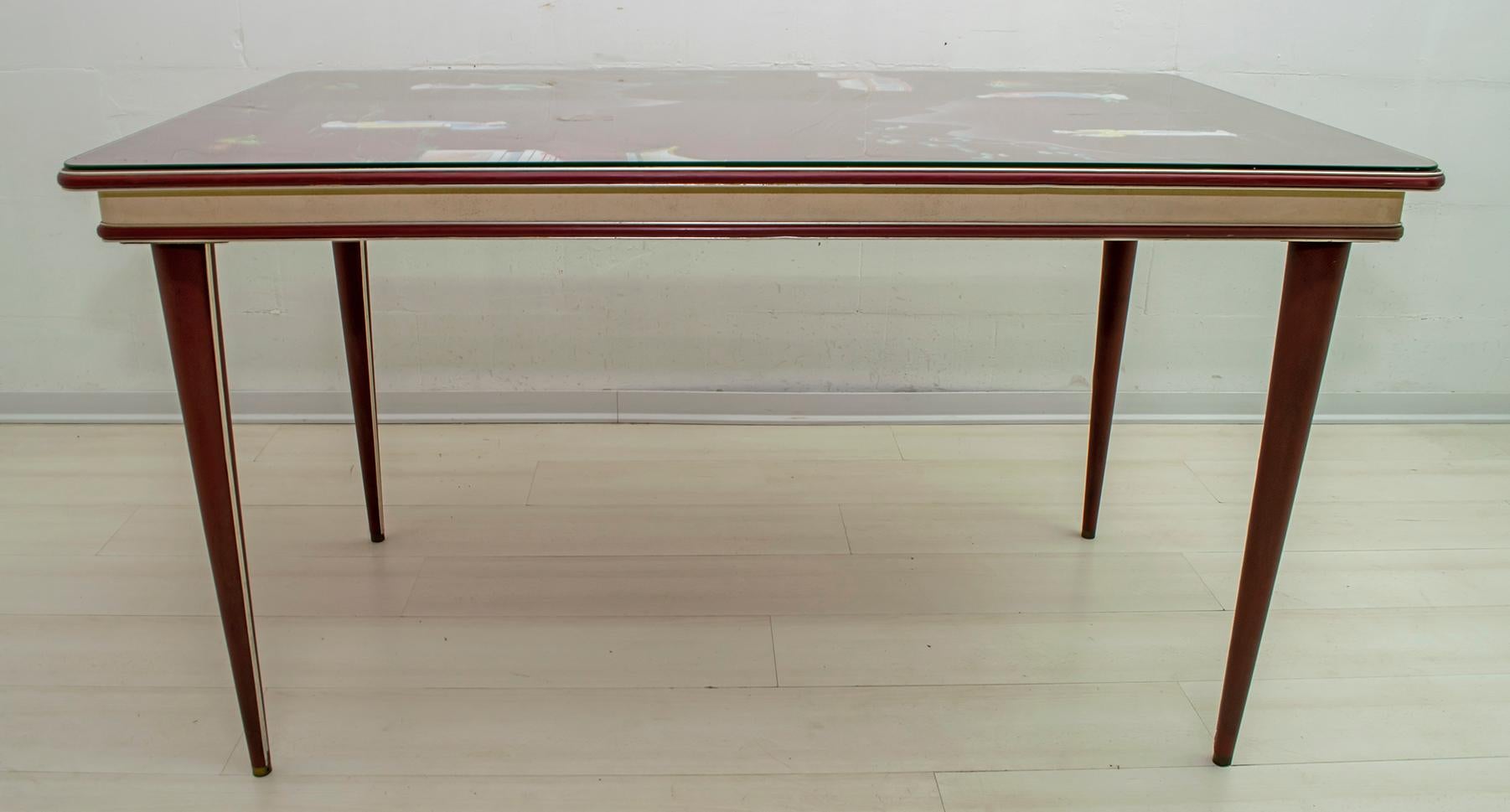 Aluminum Umberto Mascagni for Harrods London Midcentury Italian Dining Table, 1950s