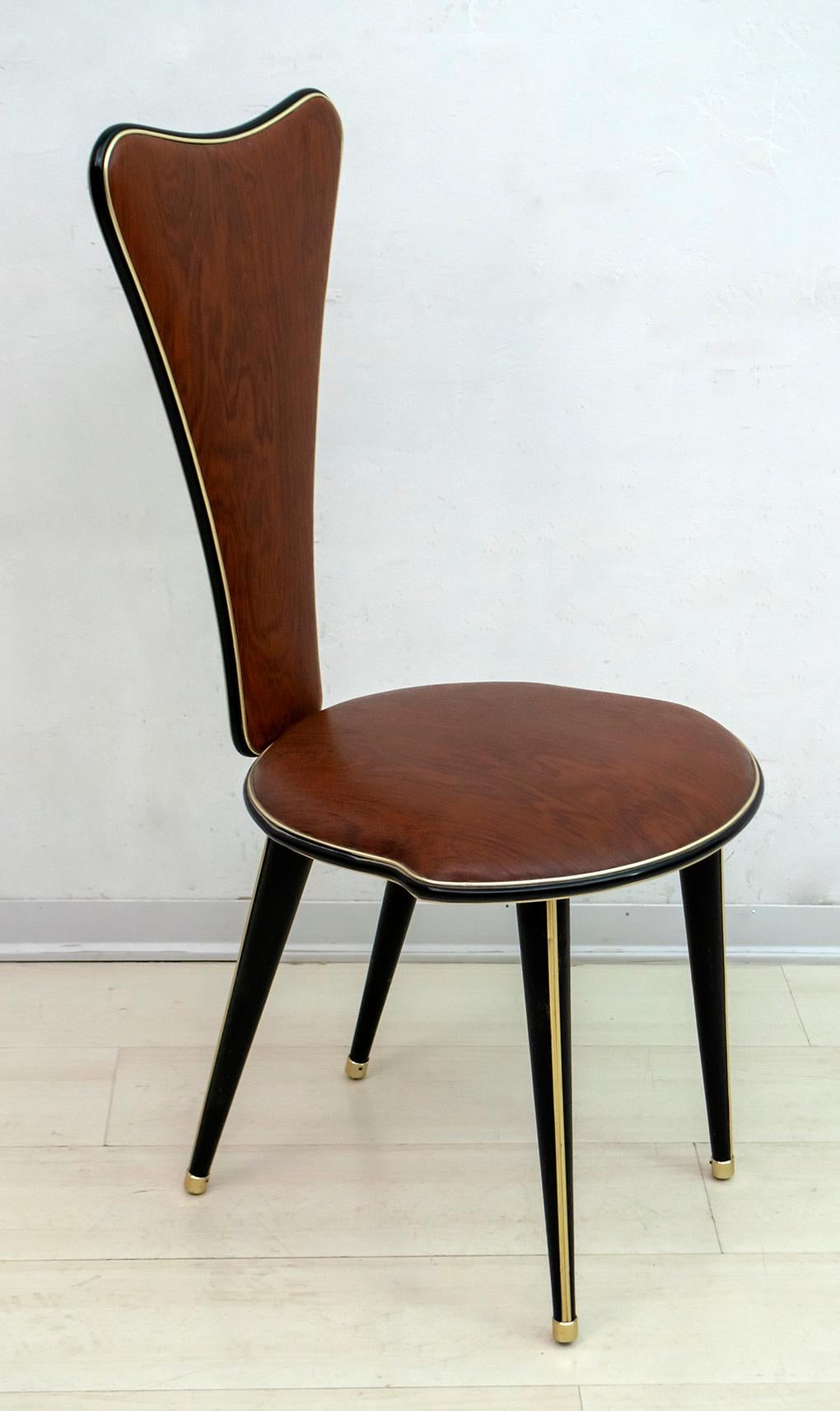 Umberto Mascagni for Harrods London Midcentury Modern Italian Dining Chairs, 50s 4