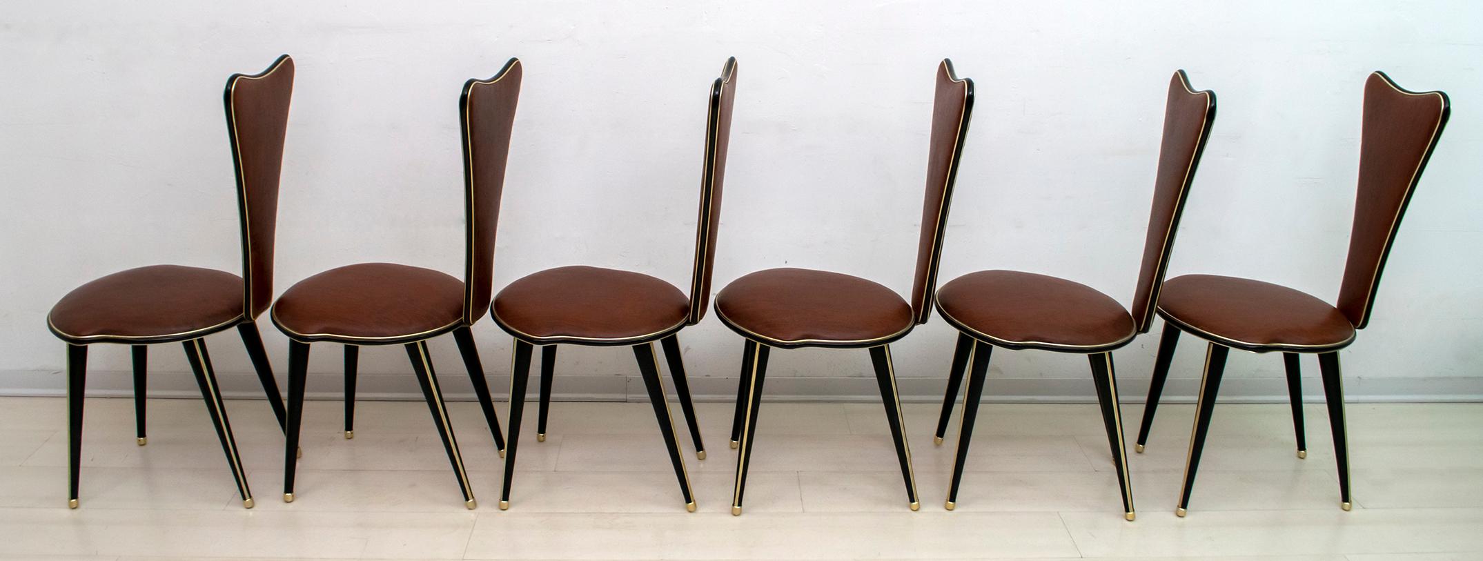 Mid-Century Modern Umberto Mascagni for Harrods London Midcentury Modern Italian Dining Chairs, 50s