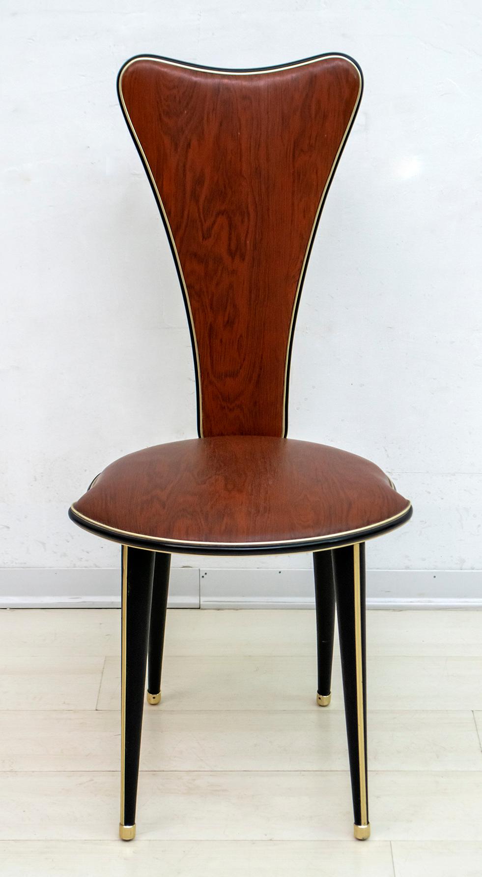 Mid-20th Century Umberto Mascagni for Harrods London Midcentury Modern Italian Dining Chairs, 50s