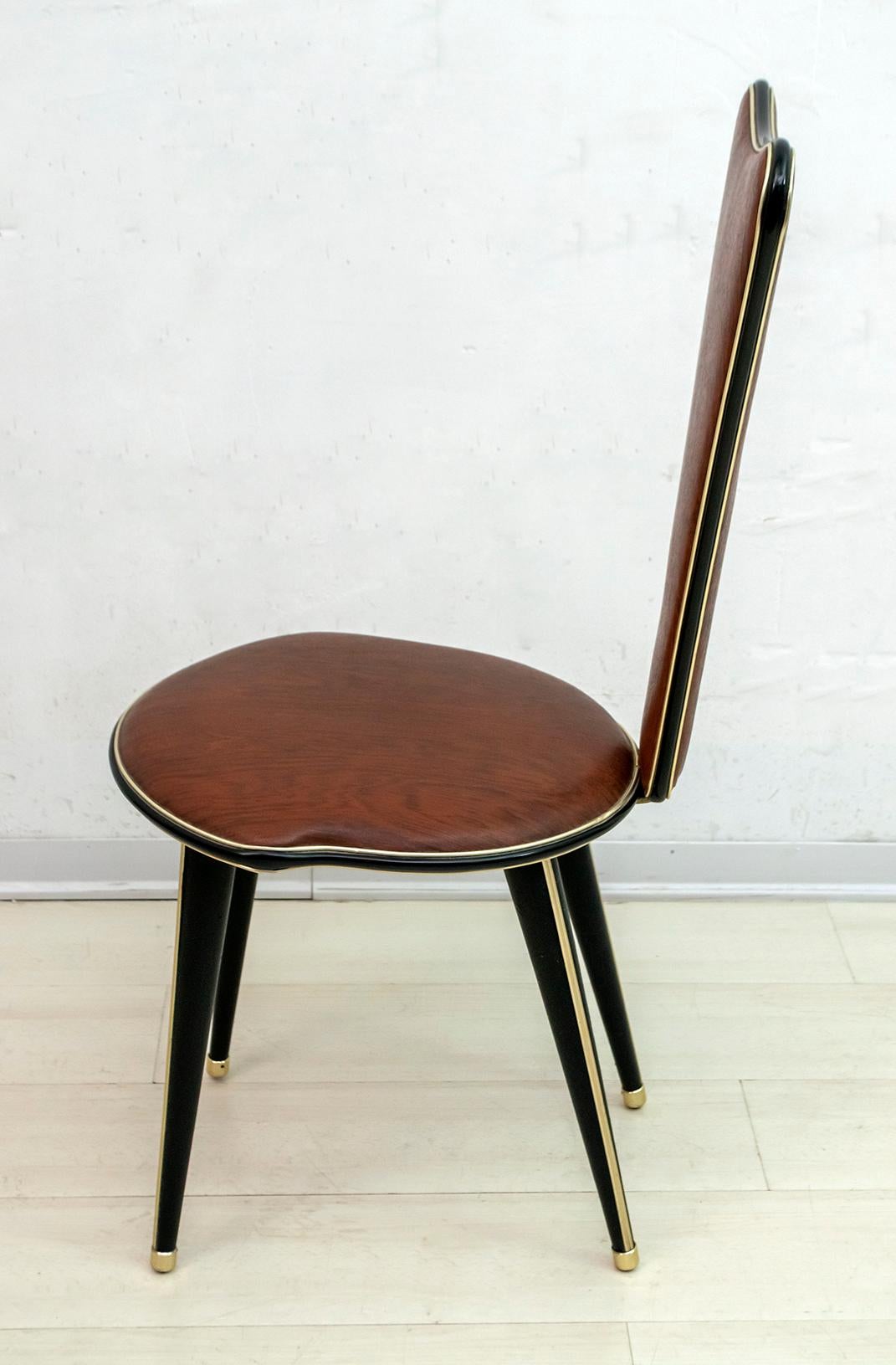Umberto Mascagni for Harrods London Midcentury Modern Italian Dining Chairs, 50s 1