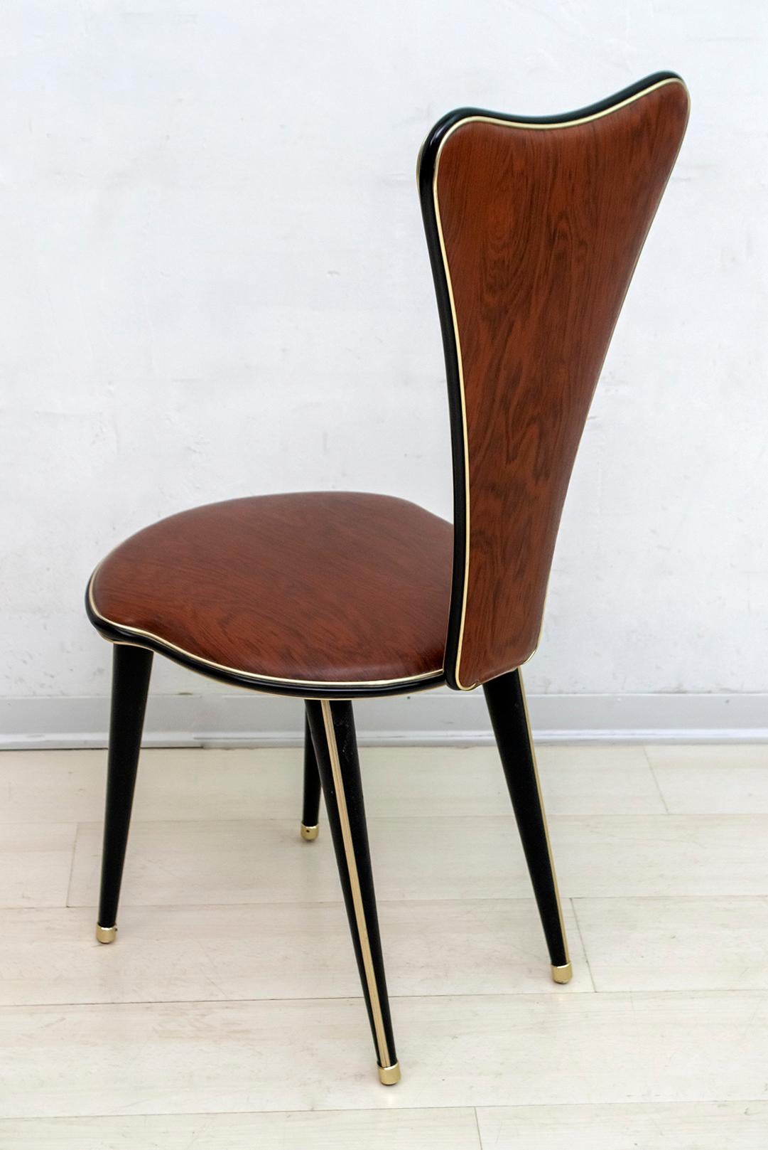 Umberto Mascagni for Harrods London Midcentury Modern Italian Dining Chairs, 50s 2