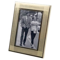 Umberto Mascagni Geometric Gilt Aluminum Picture Frame, Italy circa 1970