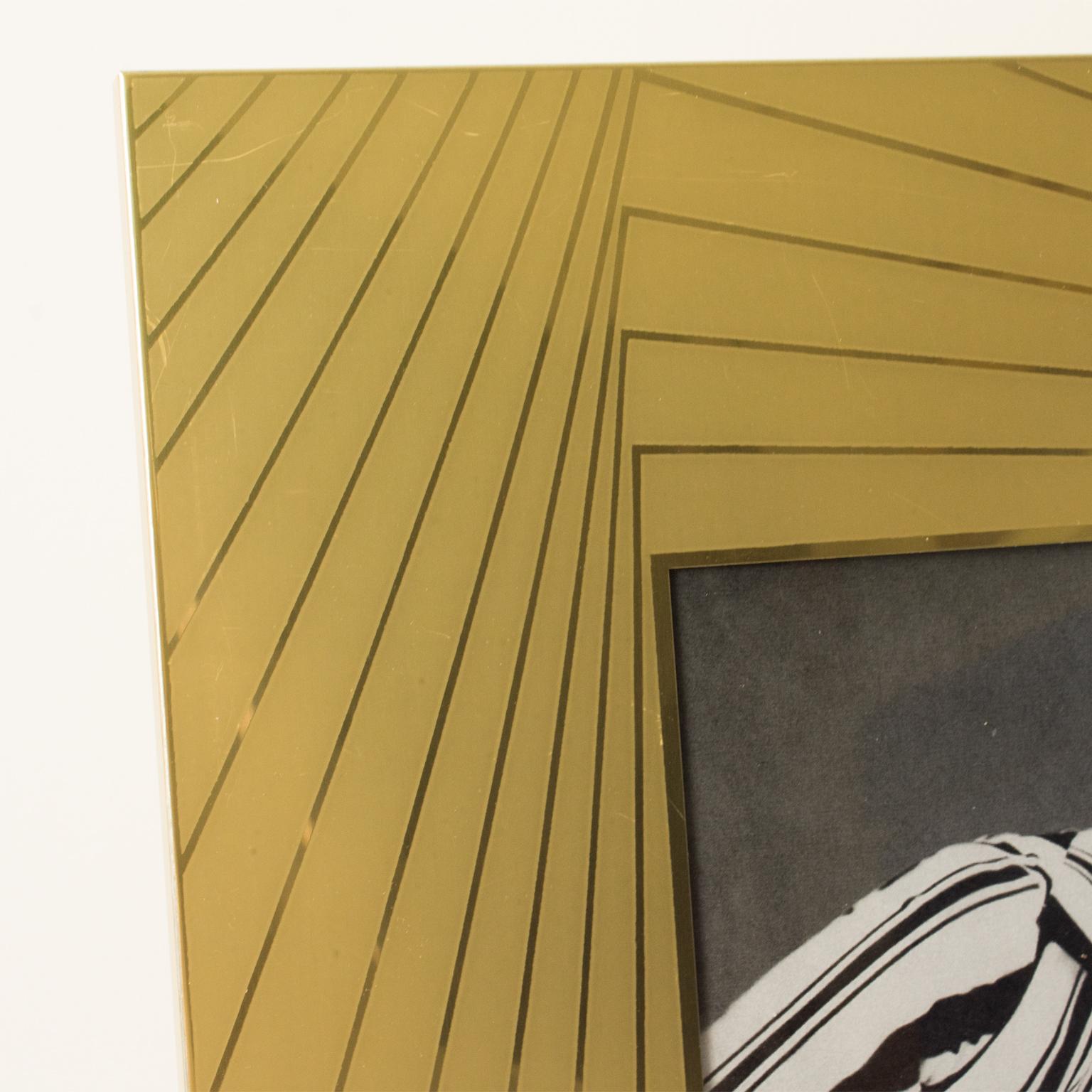 Umberto Mascagni Marco de aluminio dorado, Italia Años 70 en venta 4