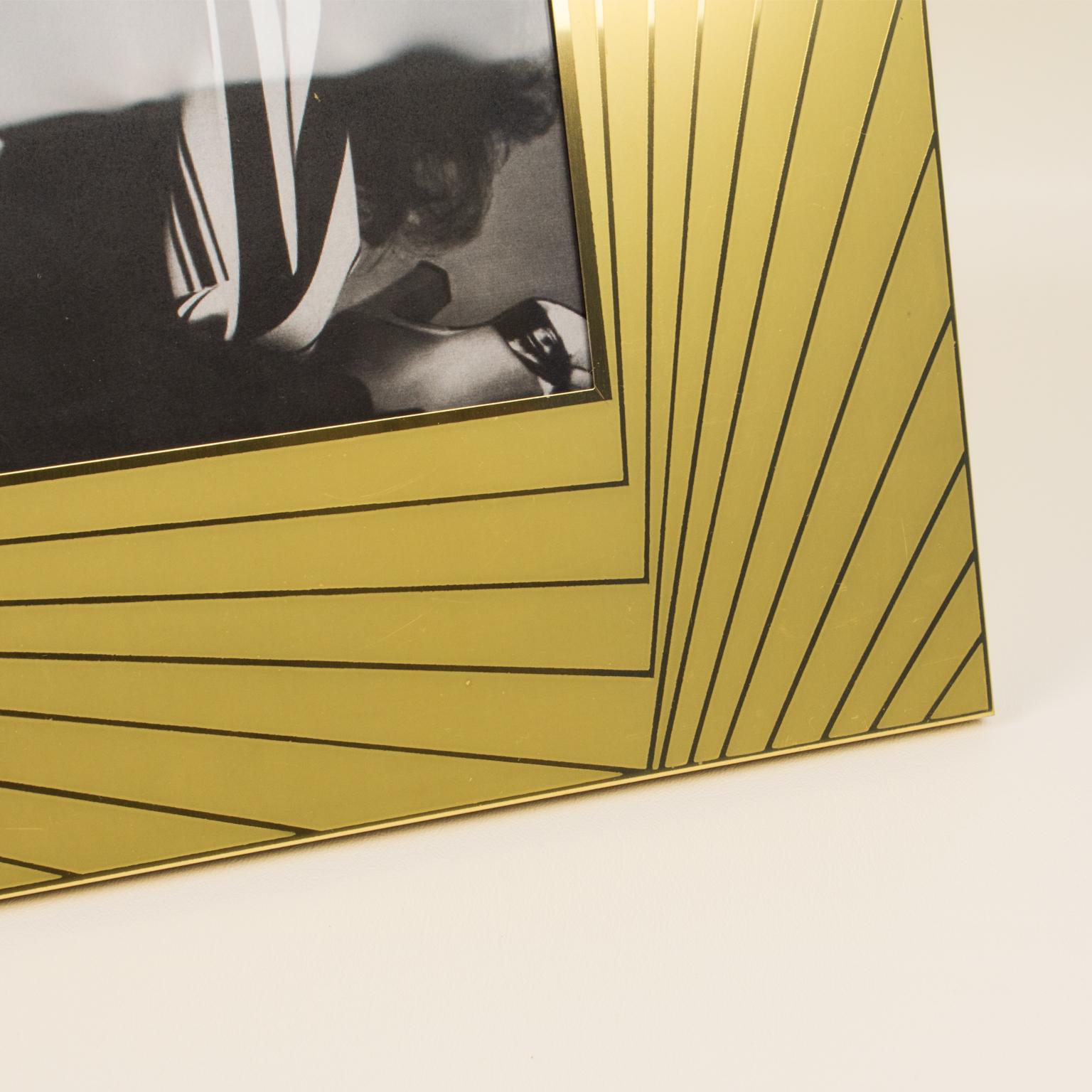 Umberto Mascagni Gilded Aluminum Picture Frame, Italy 1970s For Sale 4