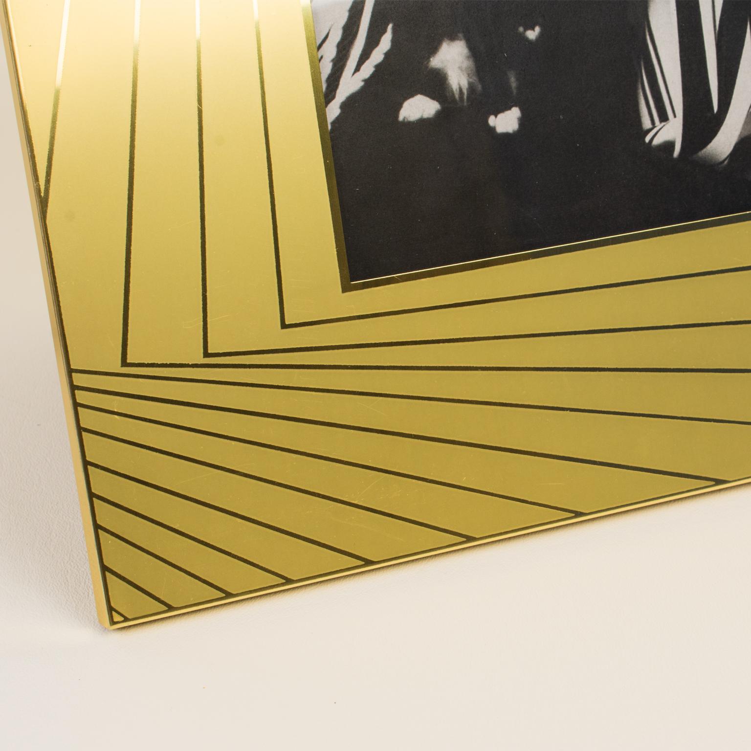 Umberto Mascagni Marco de aluminio dorado, Italia Años 70 en venta 5