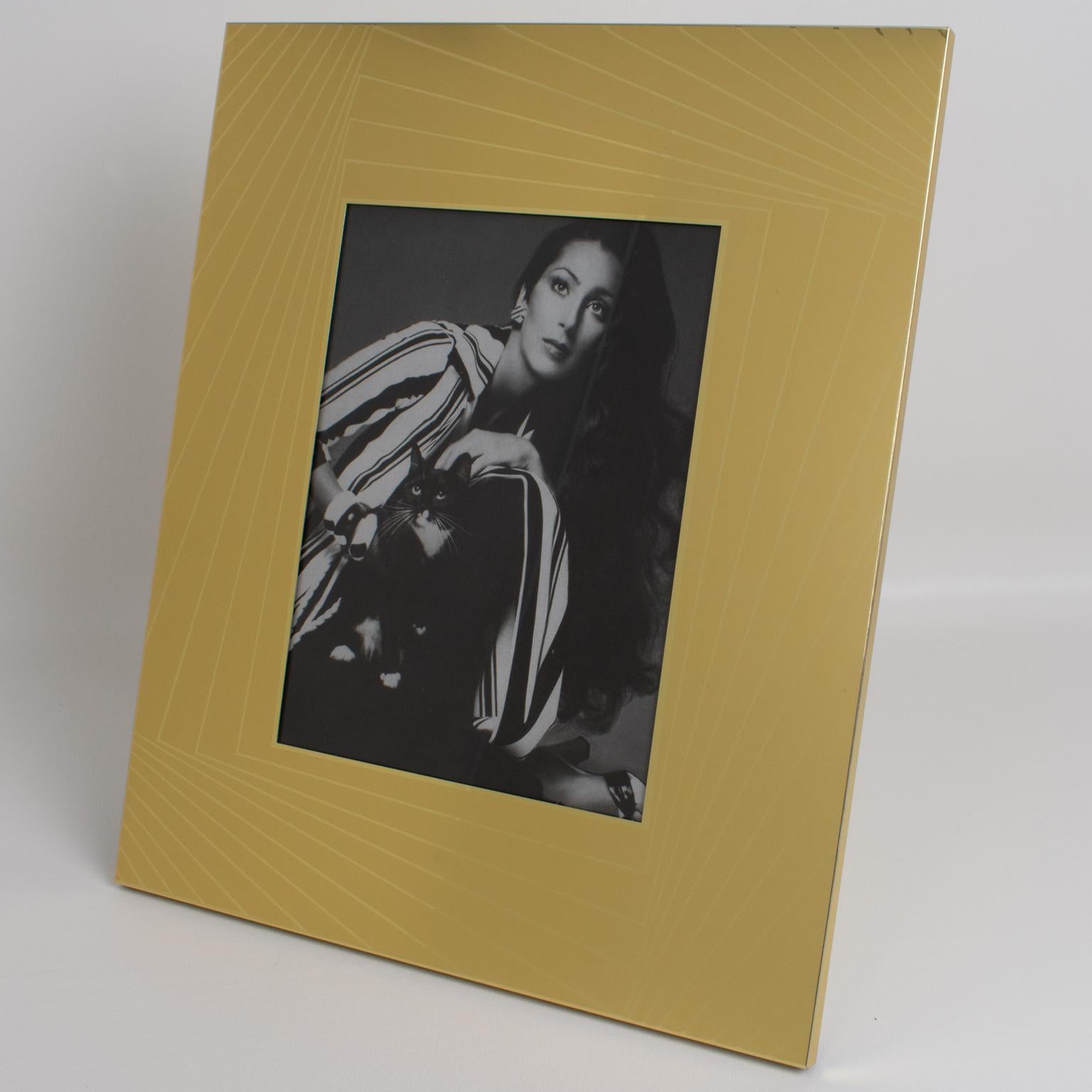 Umberto Mascagni Marco de aluminio dorado, Italia Años 70 Italiano en venta