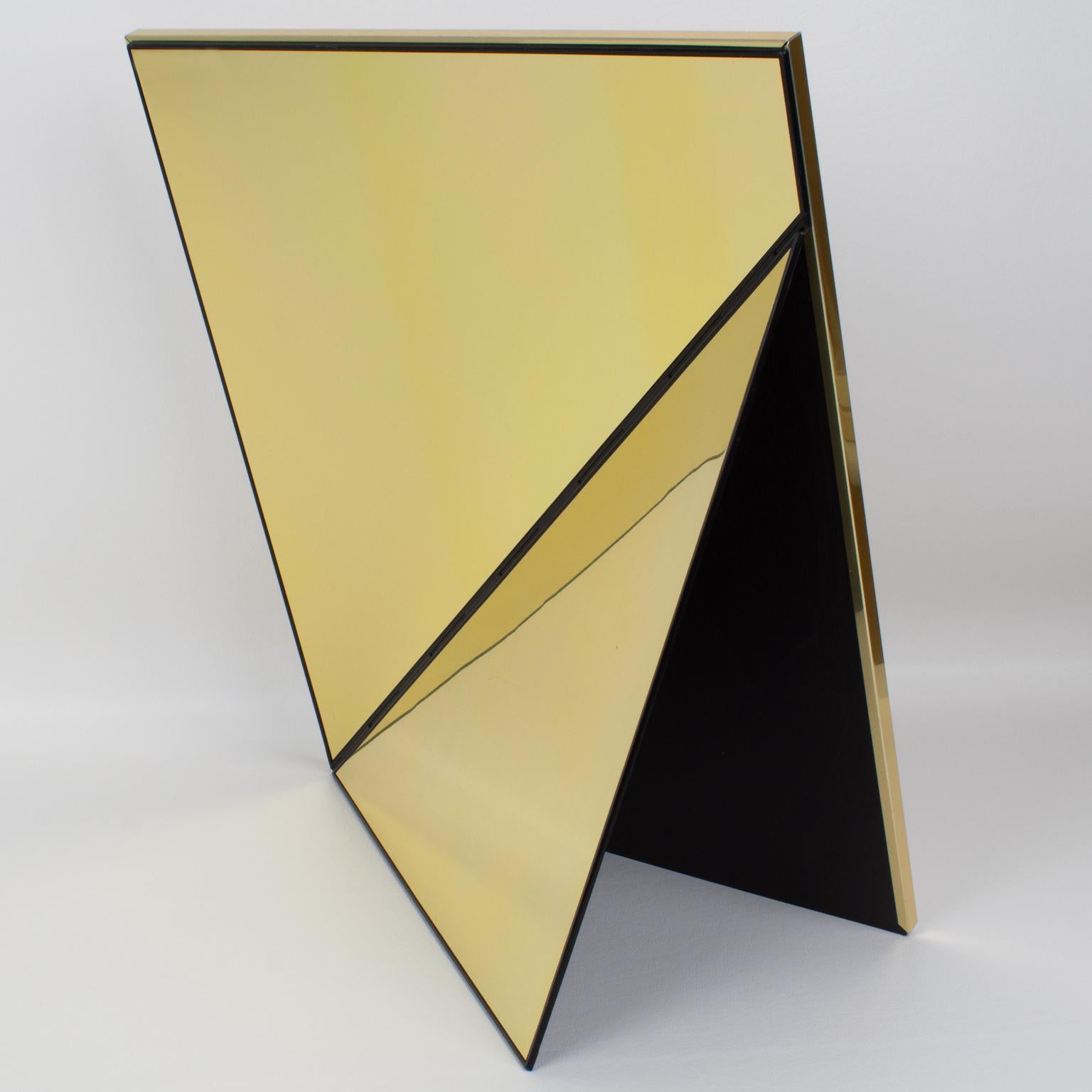 Umberto Mascagni Marco de aluminio dorado, Italia Años 70 Metal en venta