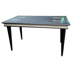 Umberto Mascagni Mid century Chinoiserie table with six chairs