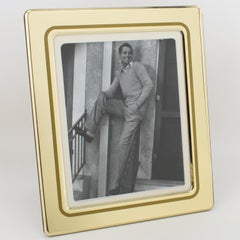 Umberto Mascagni Shiny Gilt Aluminum Picture Frame, Italy 1970s