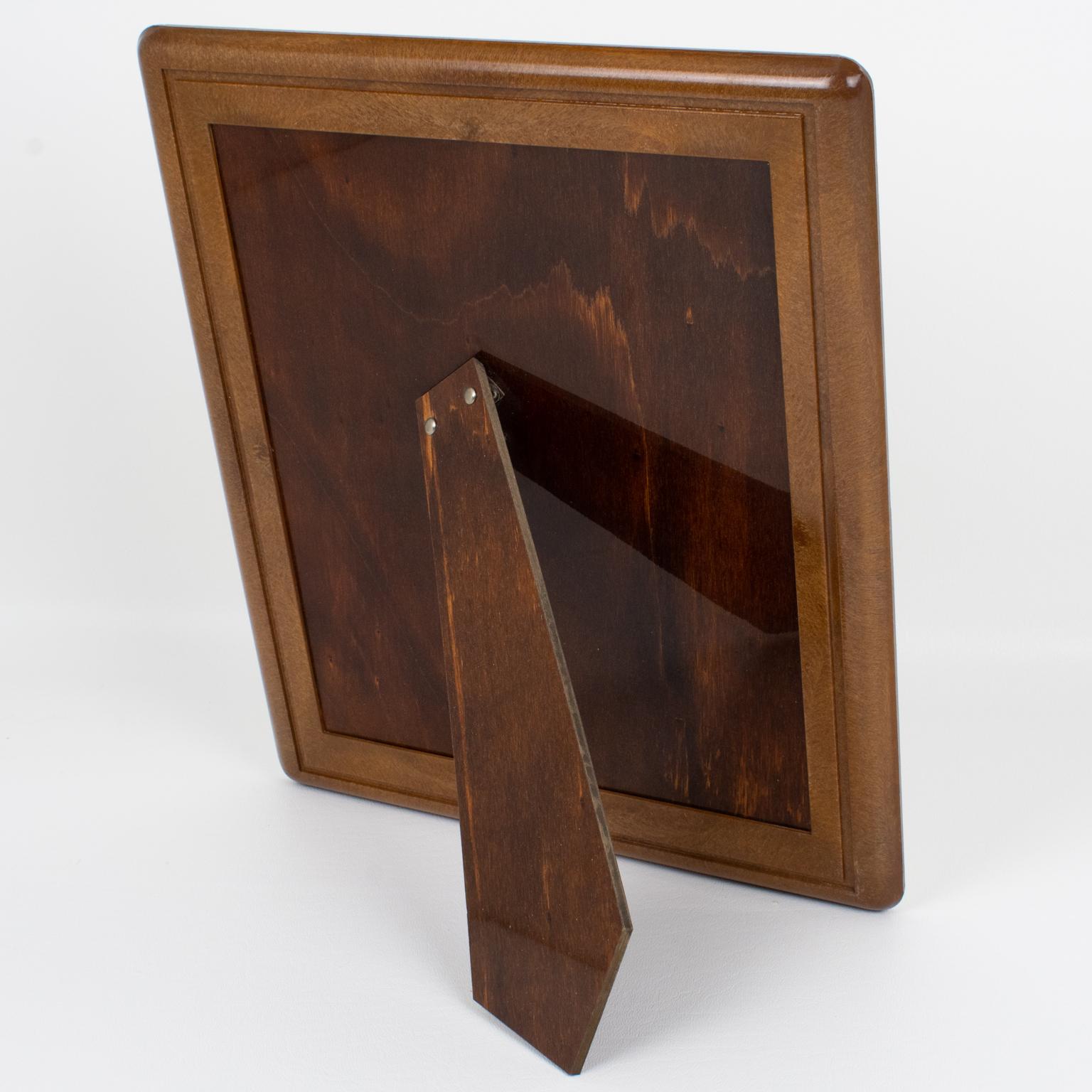 Late 20th Century Umberto Mascagni Shiny Gilt Aluminum Picture Frame, Italy 1970s For Sale