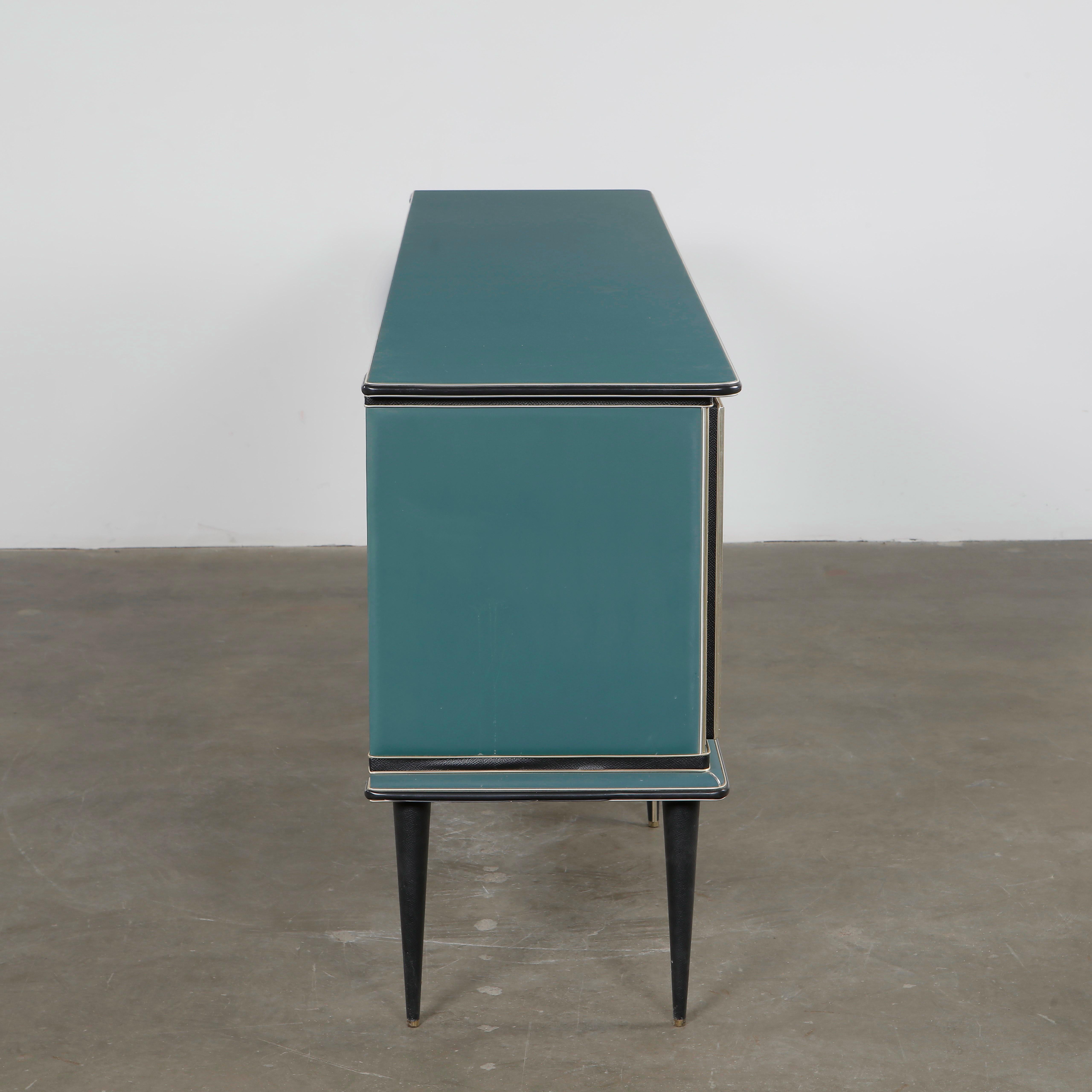 Umberto Mascagni: Sideboard with Mirror, 1960s In Good Condition For Sale In Gardena, CA