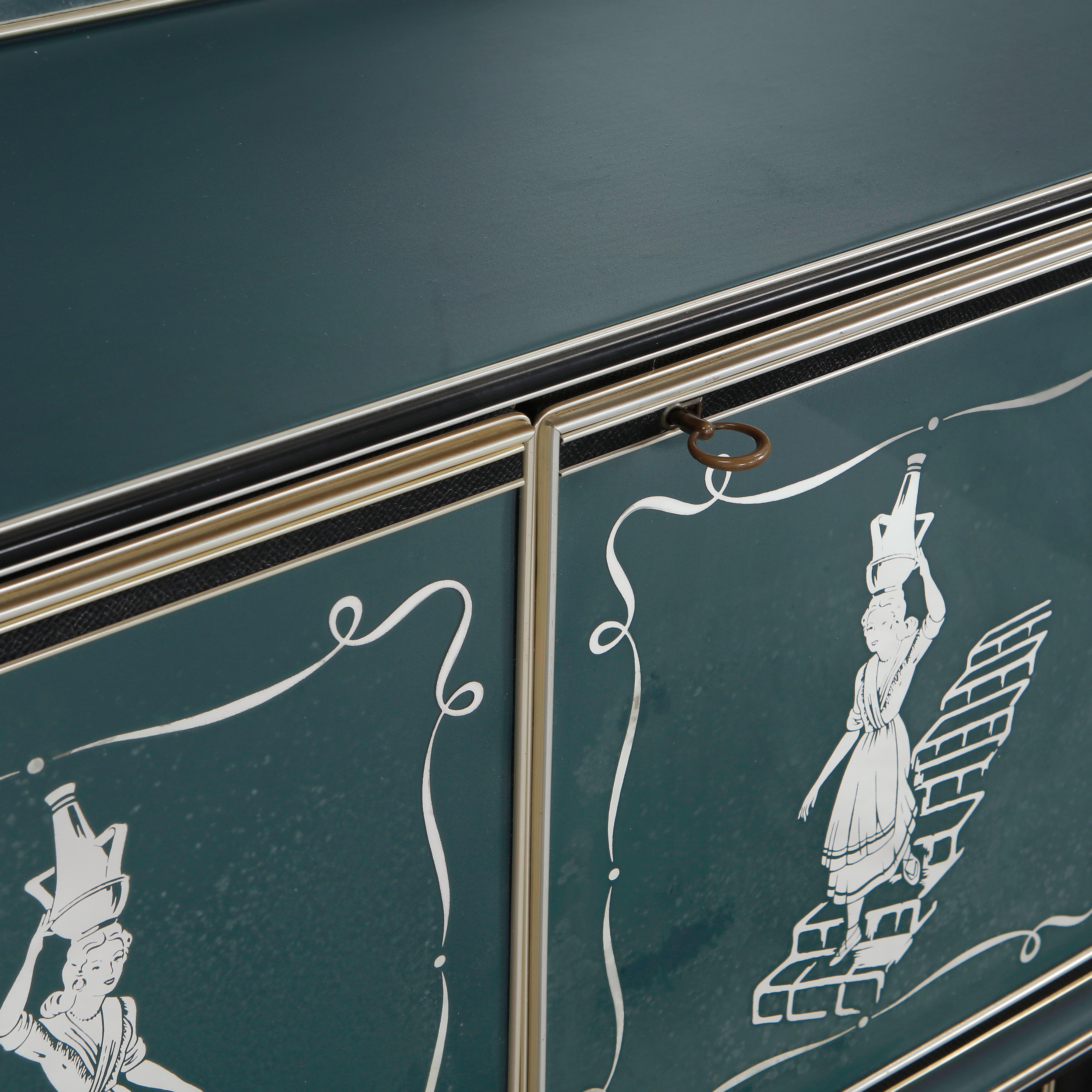 Umberto Mascagni: Sideboard with Mirror, 1960s For Sale 1