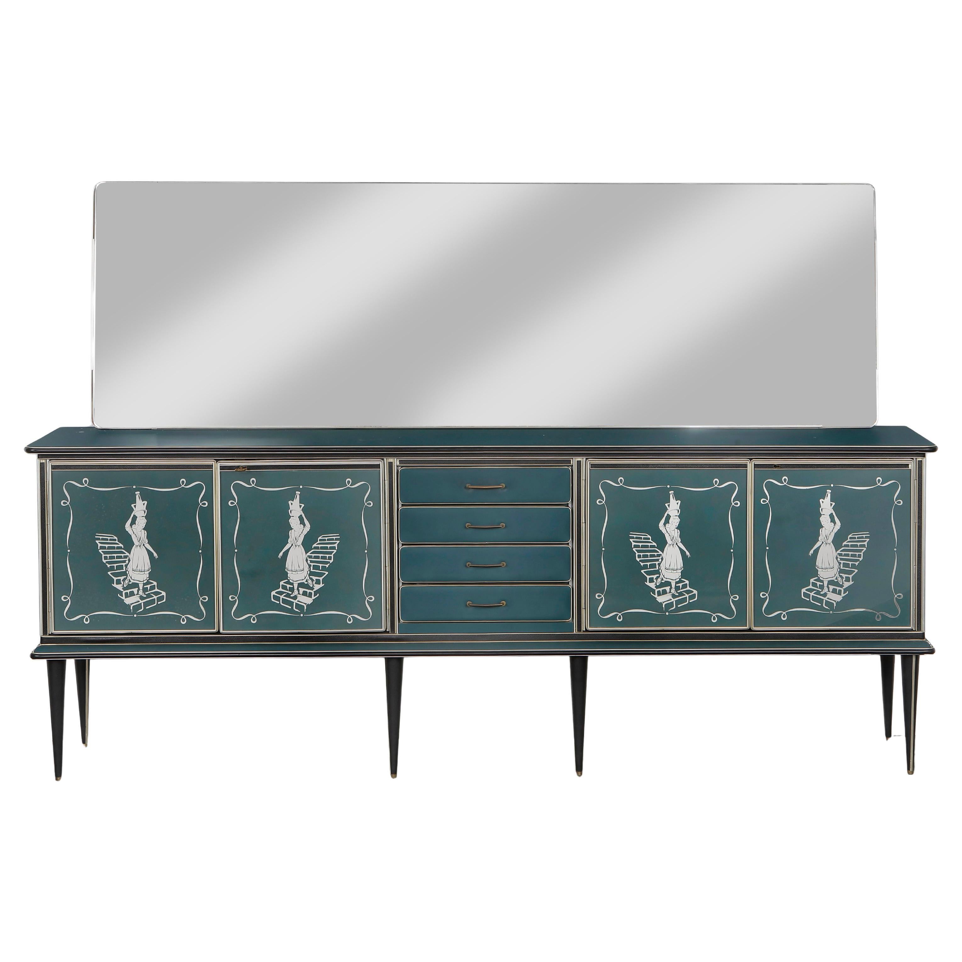 Umberto Mascagni: Sideboard with Mirror, 1960s