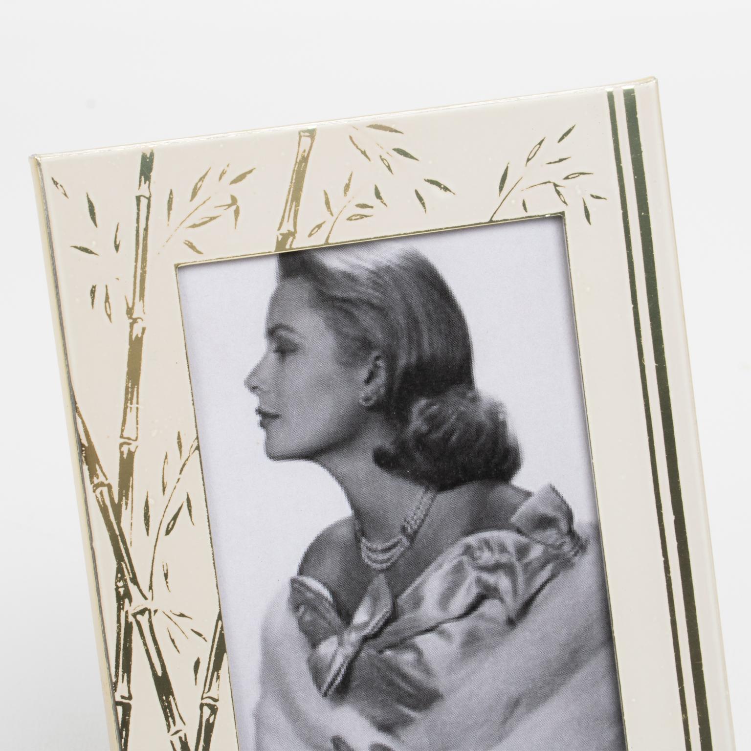 Cadre photo d'Umberto Mascagni en aluminium blanc et doré, Italie, années 1970 en vente 3