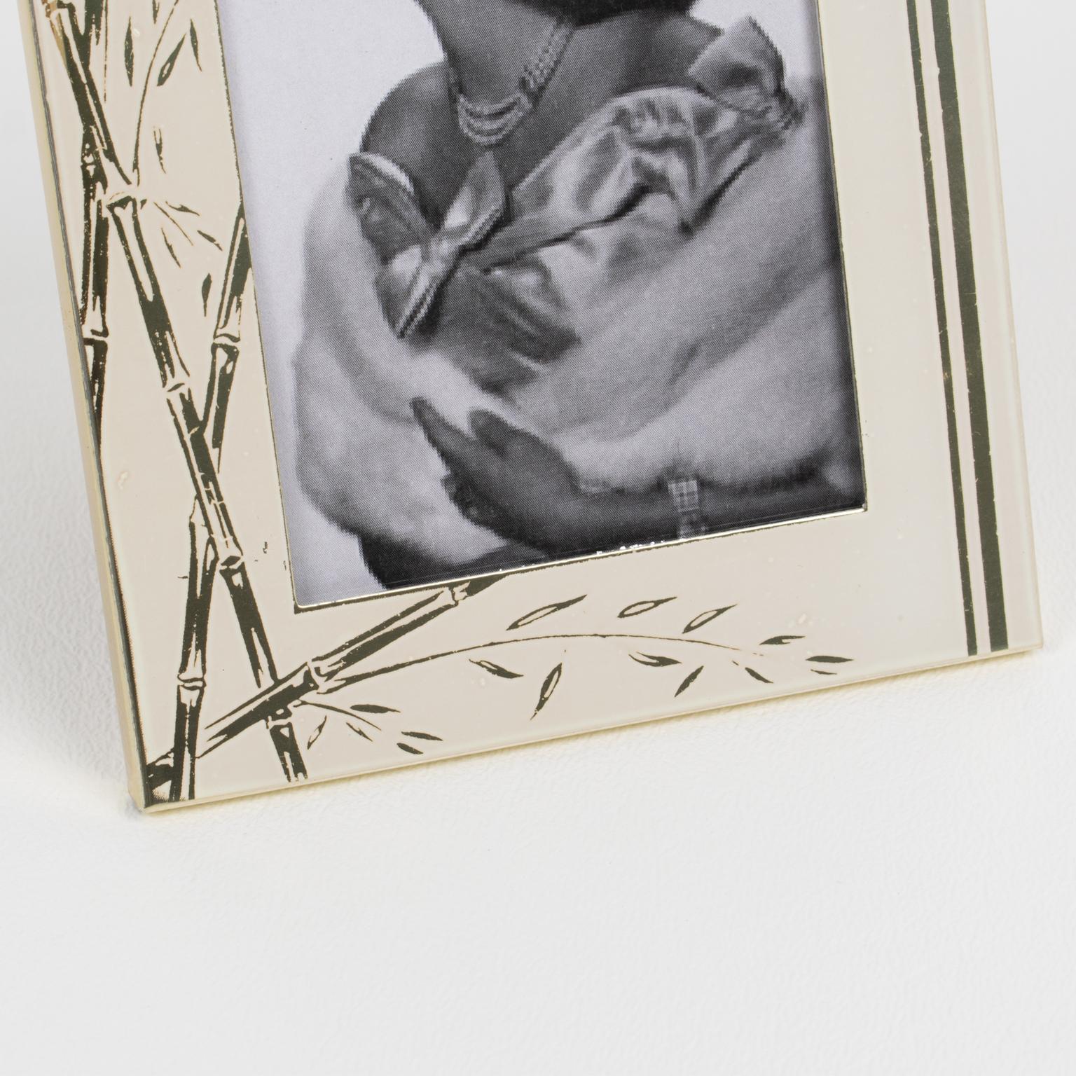 Cadre photo d'Umberto Mascagni en aluminium blanc et doré, Italie, années 1970 en vente 2