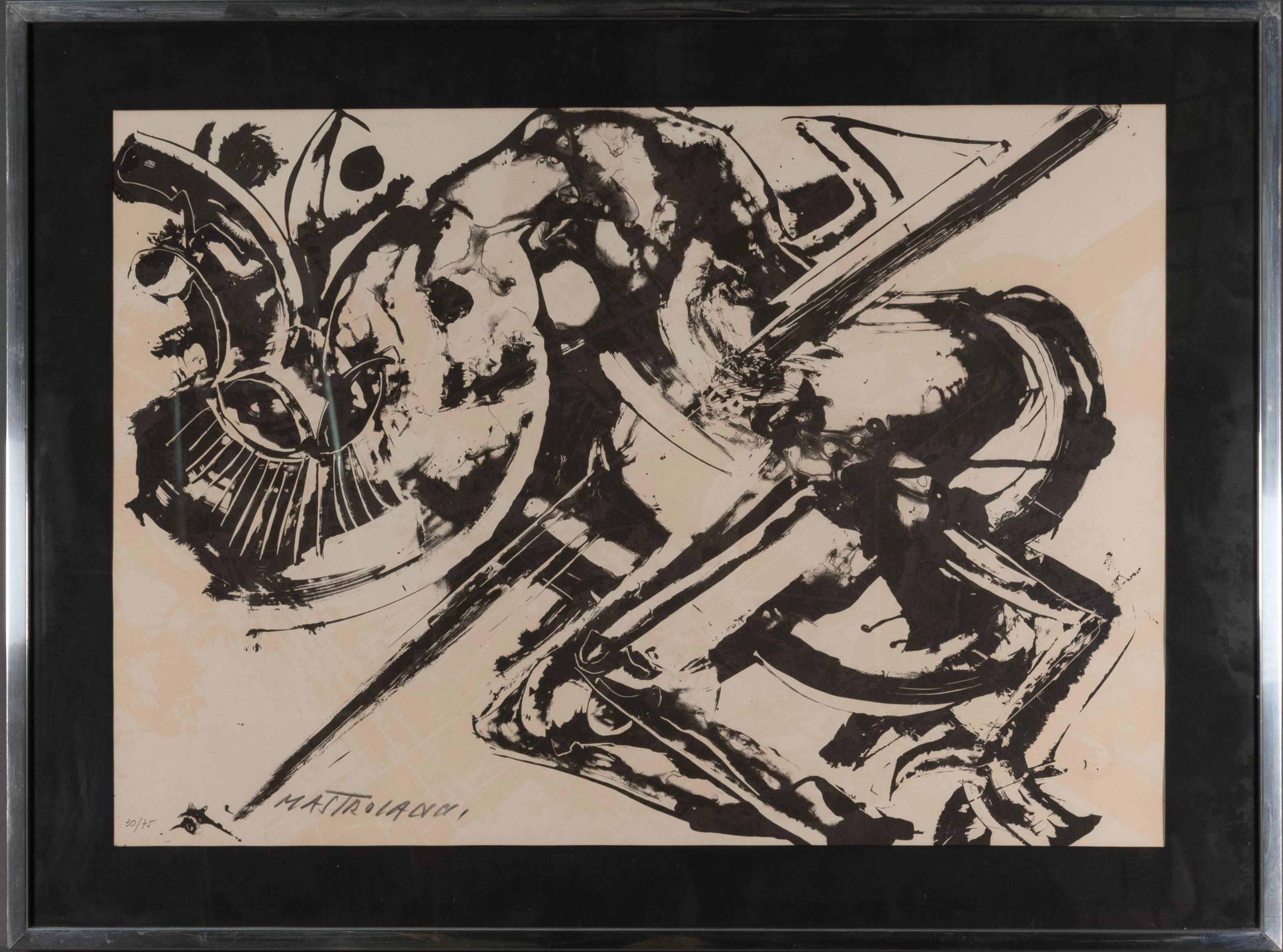 Bellissima litografia in bianco e nero del grande artista italiano del XX secolo Umberto Mastroianni.
Quest'opera rappresenta al meglio il lavoro di uno dei più grandi artisti dell'avanguardia europea della prima metà del XX secolo.
Numerato 10\75 e