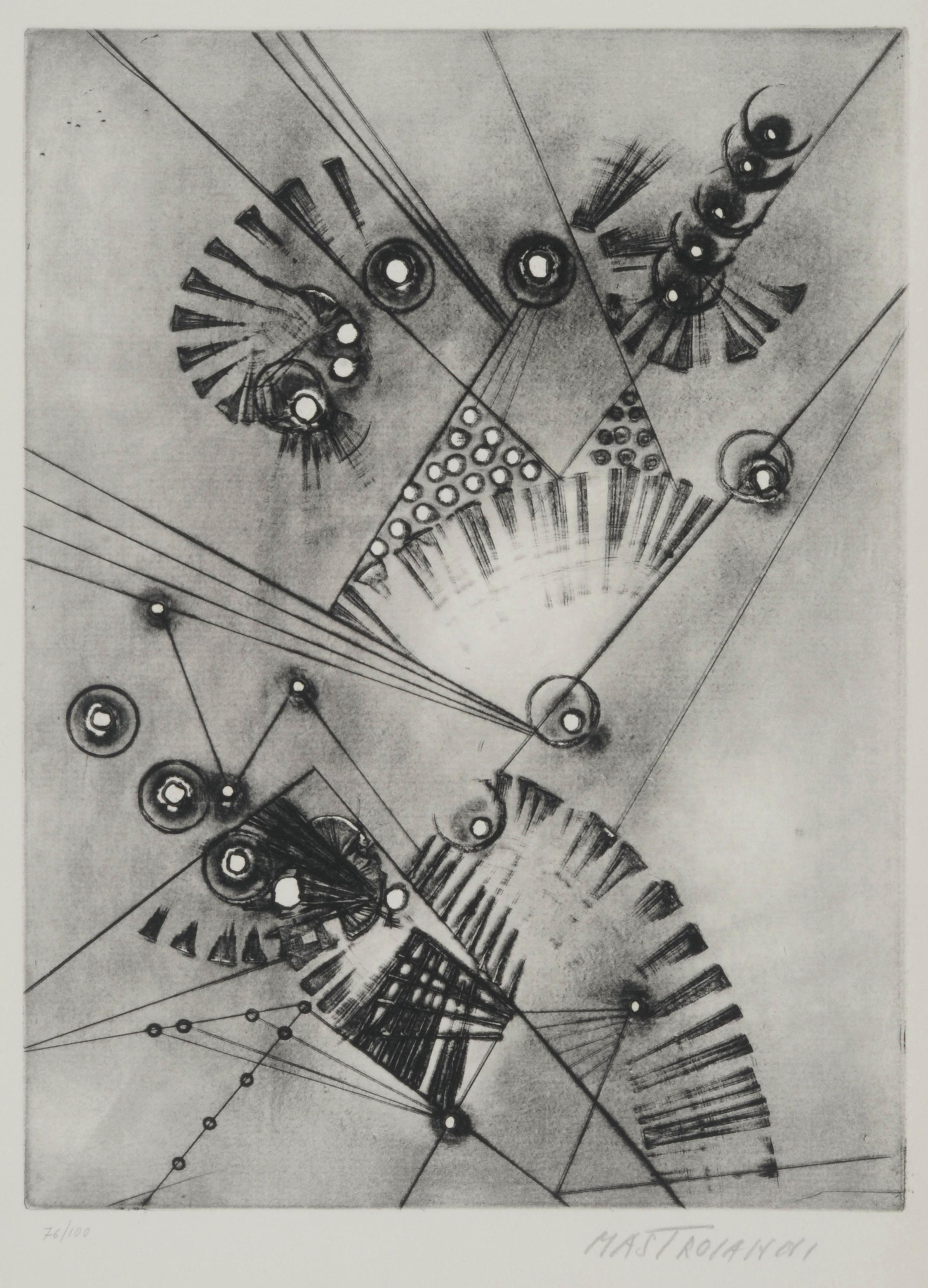 Umberto Mastroianni Abstract Print – Zusammensetzung