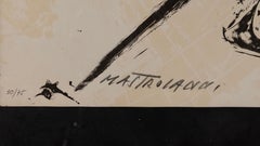 Umberto Mastroianni Italian Signed 1960s Original Black and White Etching