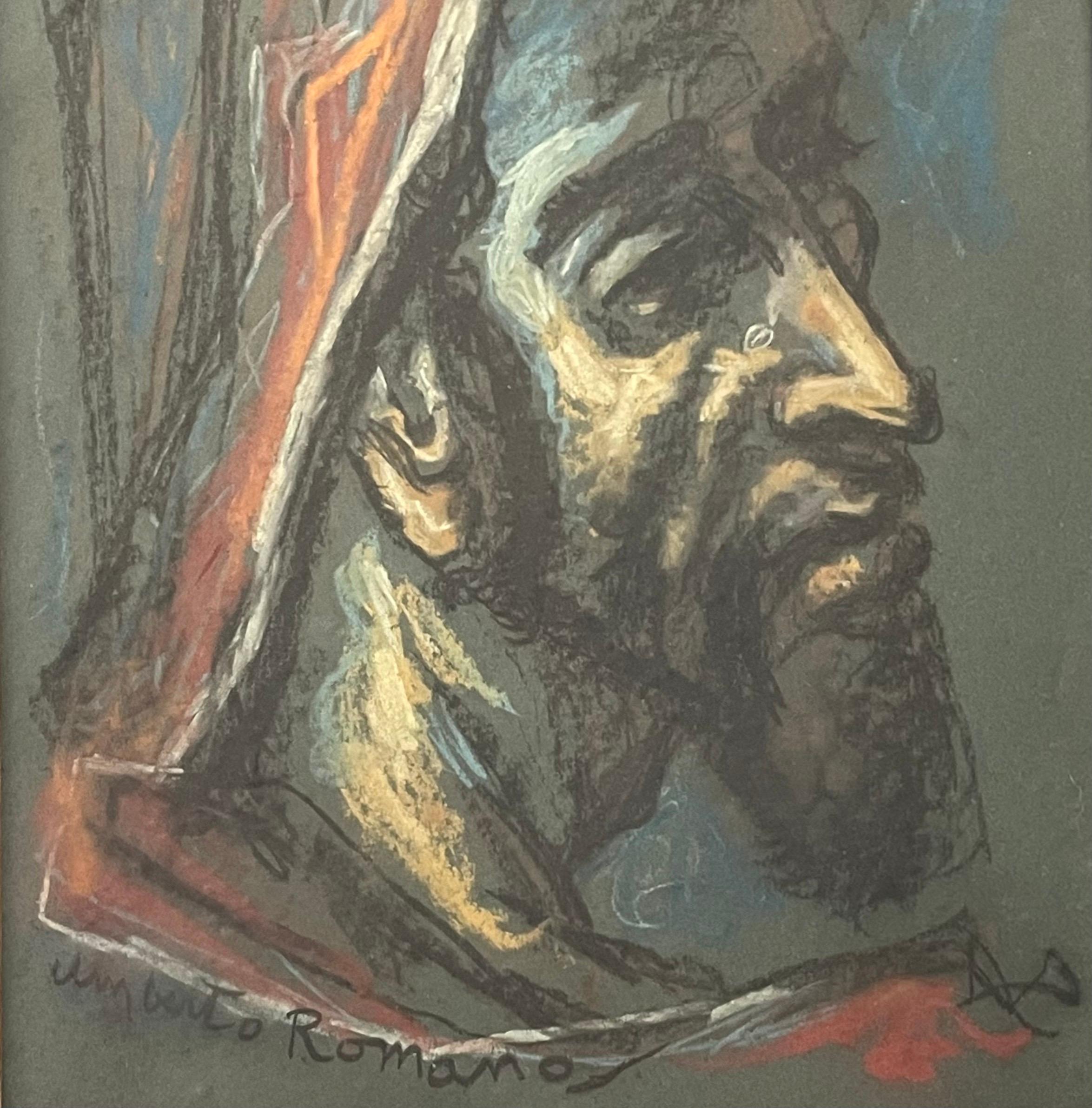 Umberto Romano, Italian-American (1906-1982)
Corrado
Painting Pastel on Paper, 
In Original Carved Wood Frame Under Glass. 
Dimensions: Sight: 12