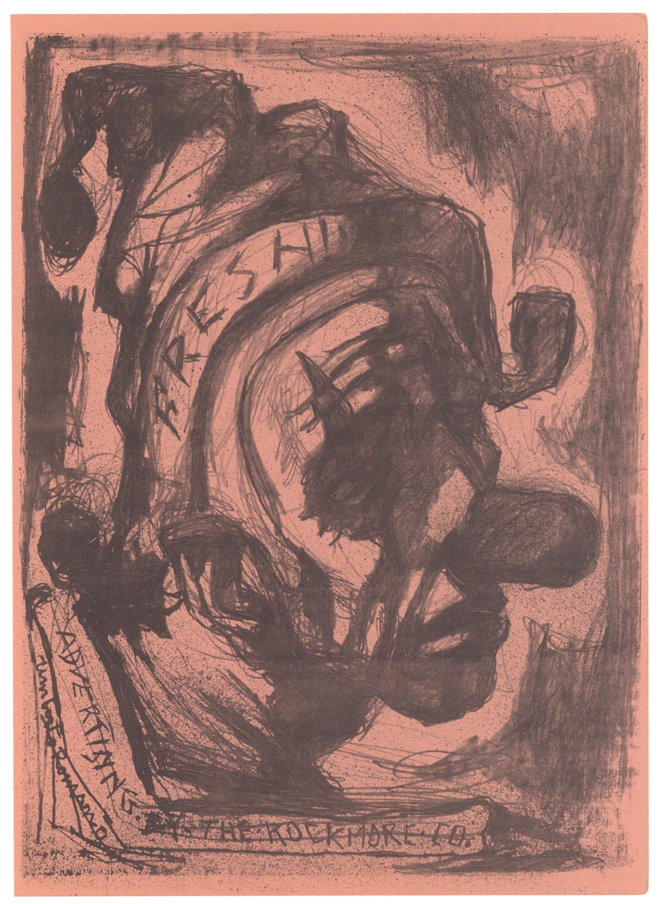 lithographie originale - Print de Umberto Romano