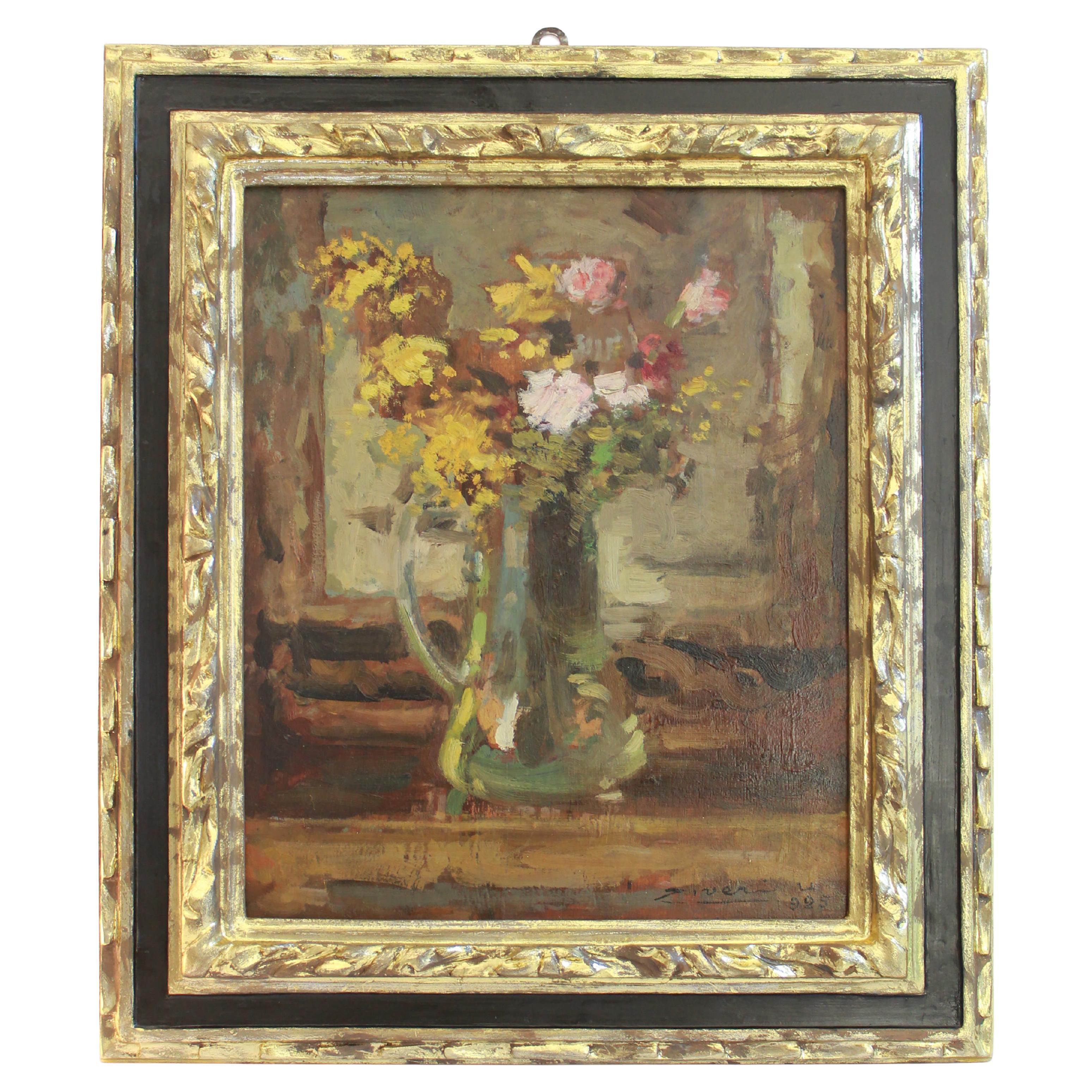 Umberto Ziveri 'Italian 1891-1971' Oil Painting Signed and Dated '1925' Gorgeous For Sale 6