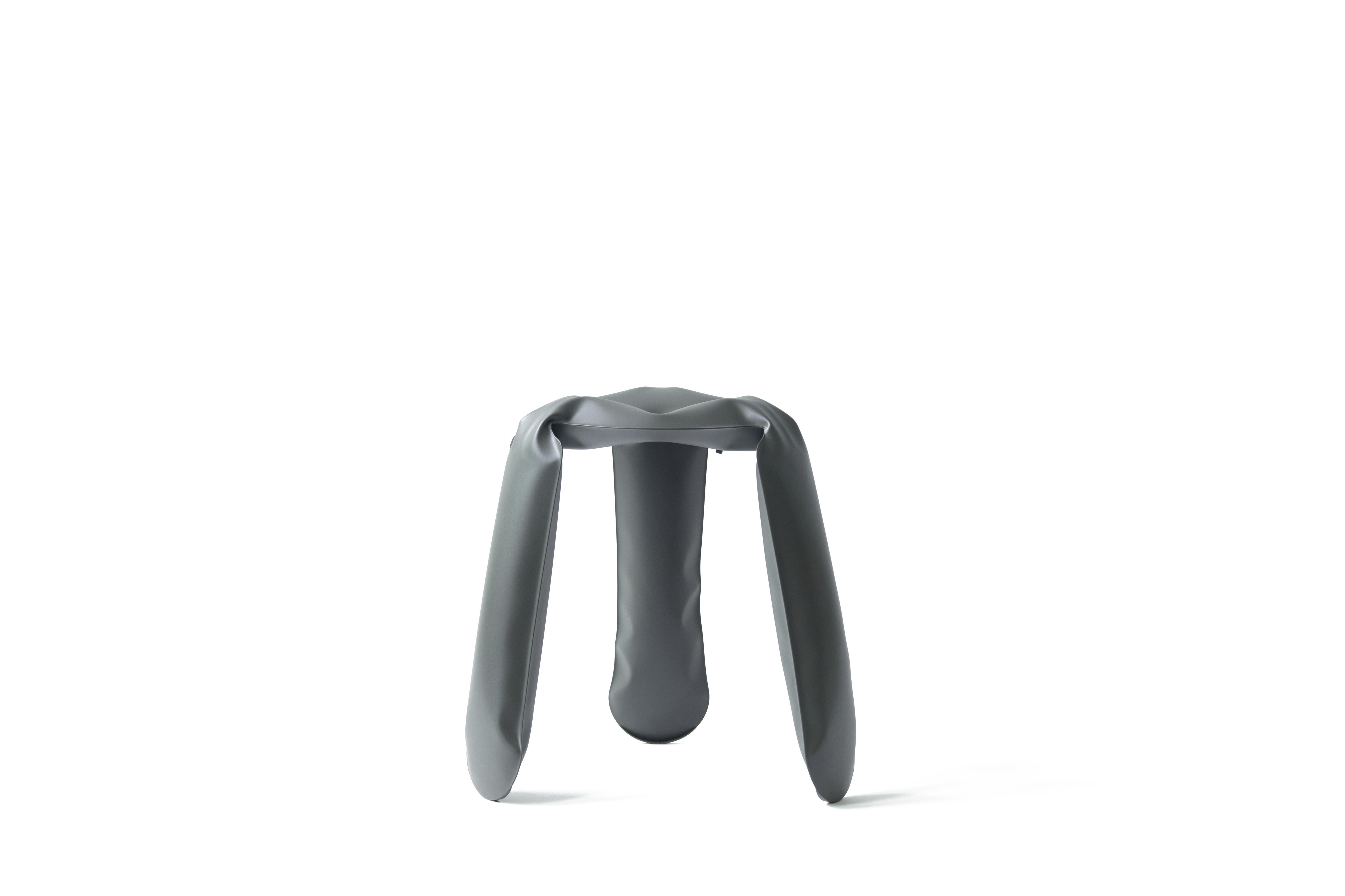 Standard Plopp-Hocker aus grauem Stahl von Zieta (Organische Moderne) im Angebot