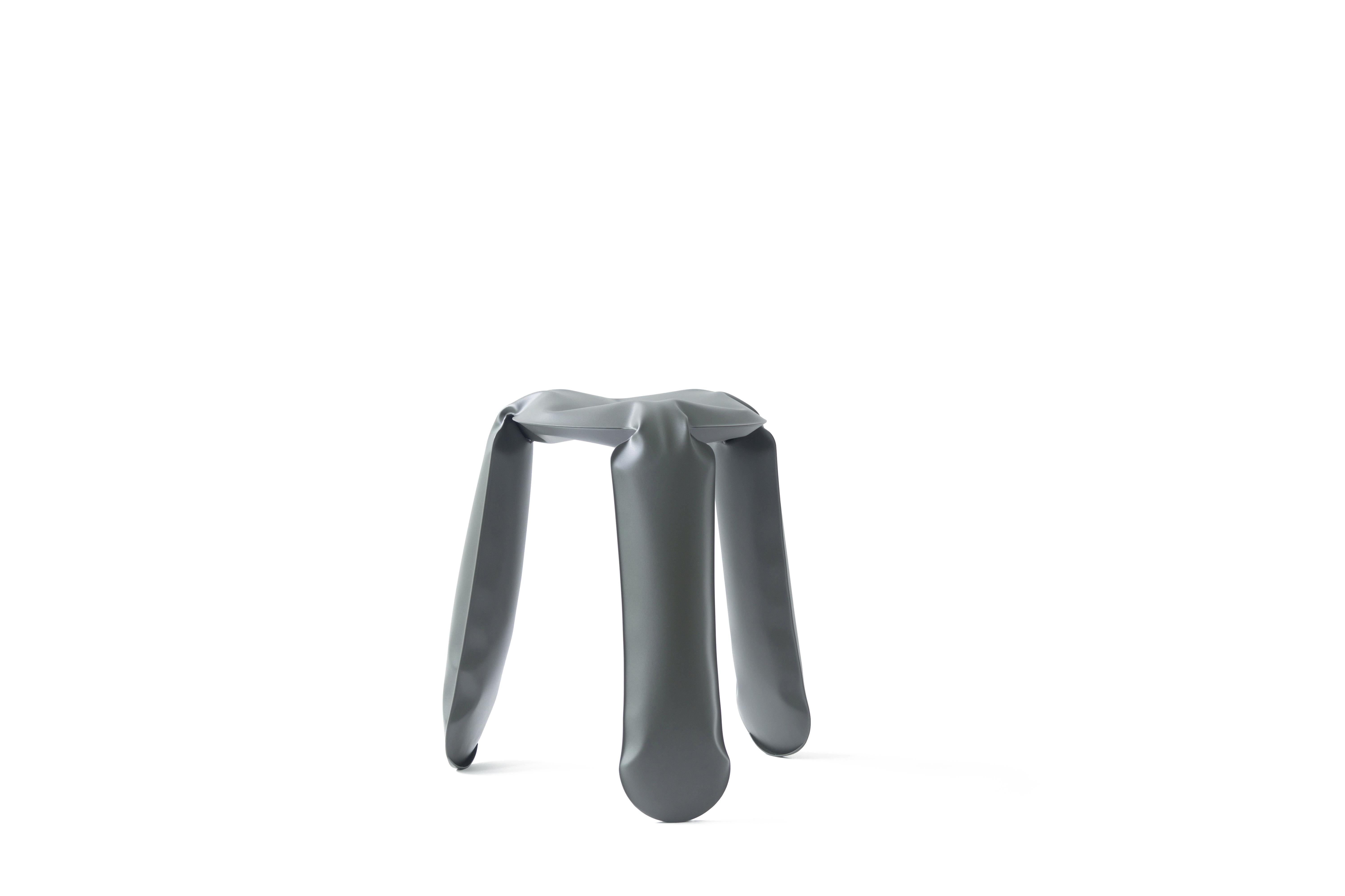 Polish Umbra Gray Steel Standard Plopp Stool by Zieta For Sale