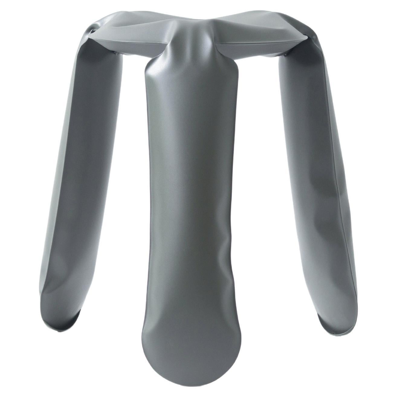 Umbra Gray Steel Standard Plopp Stool by Zieta