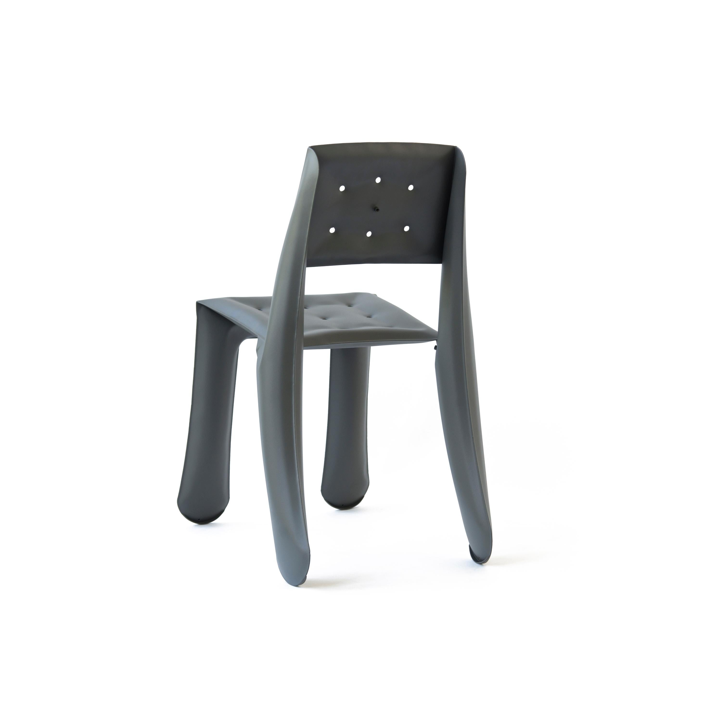 Contemporary Umbra Grey Carbon Steel Chippensteel 0.5 Sculptural Chair by Zieta For Sale