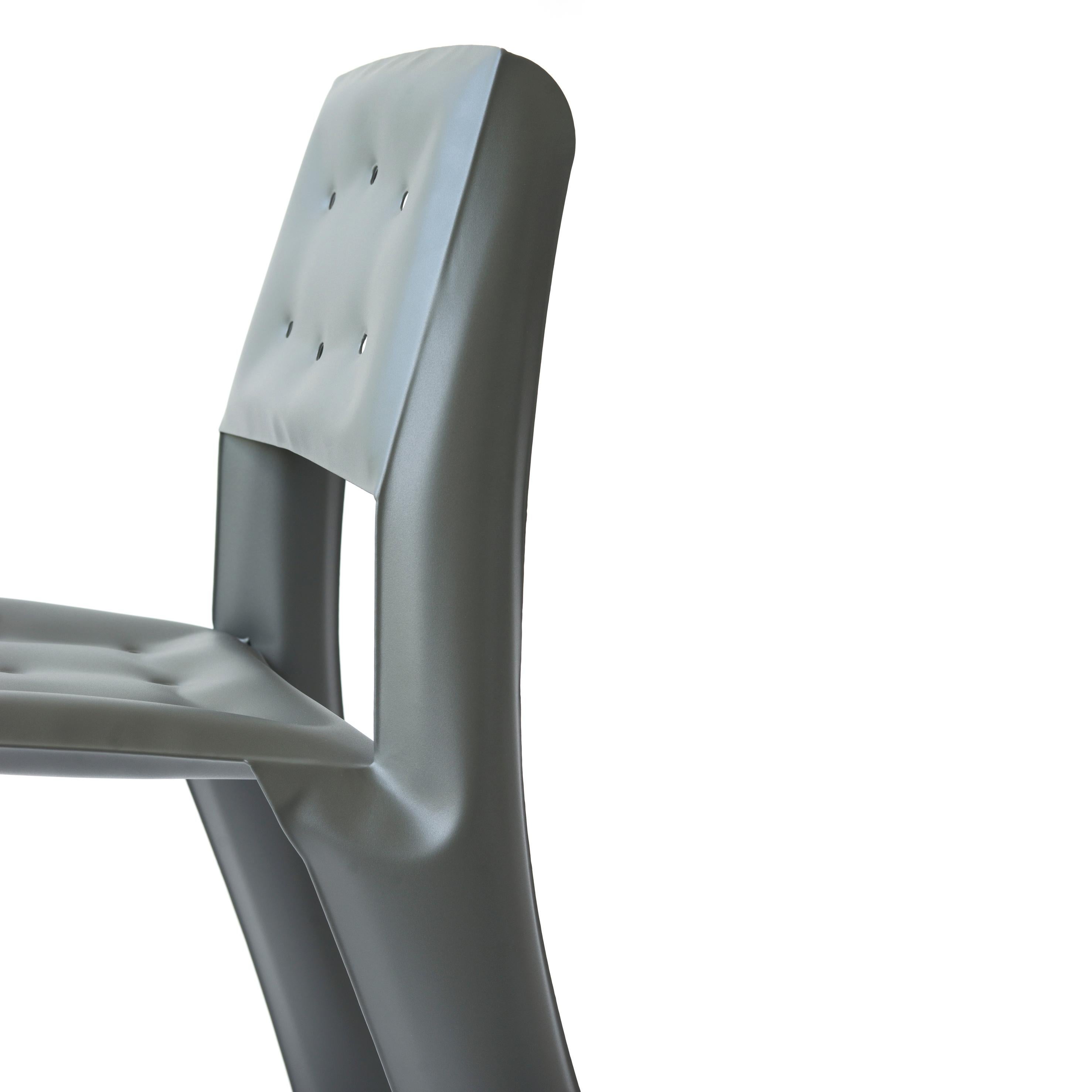 Umbra Grey Carbon Steel Chippensteel 0.5 Sculptural Chair by Zieta For Sale 1